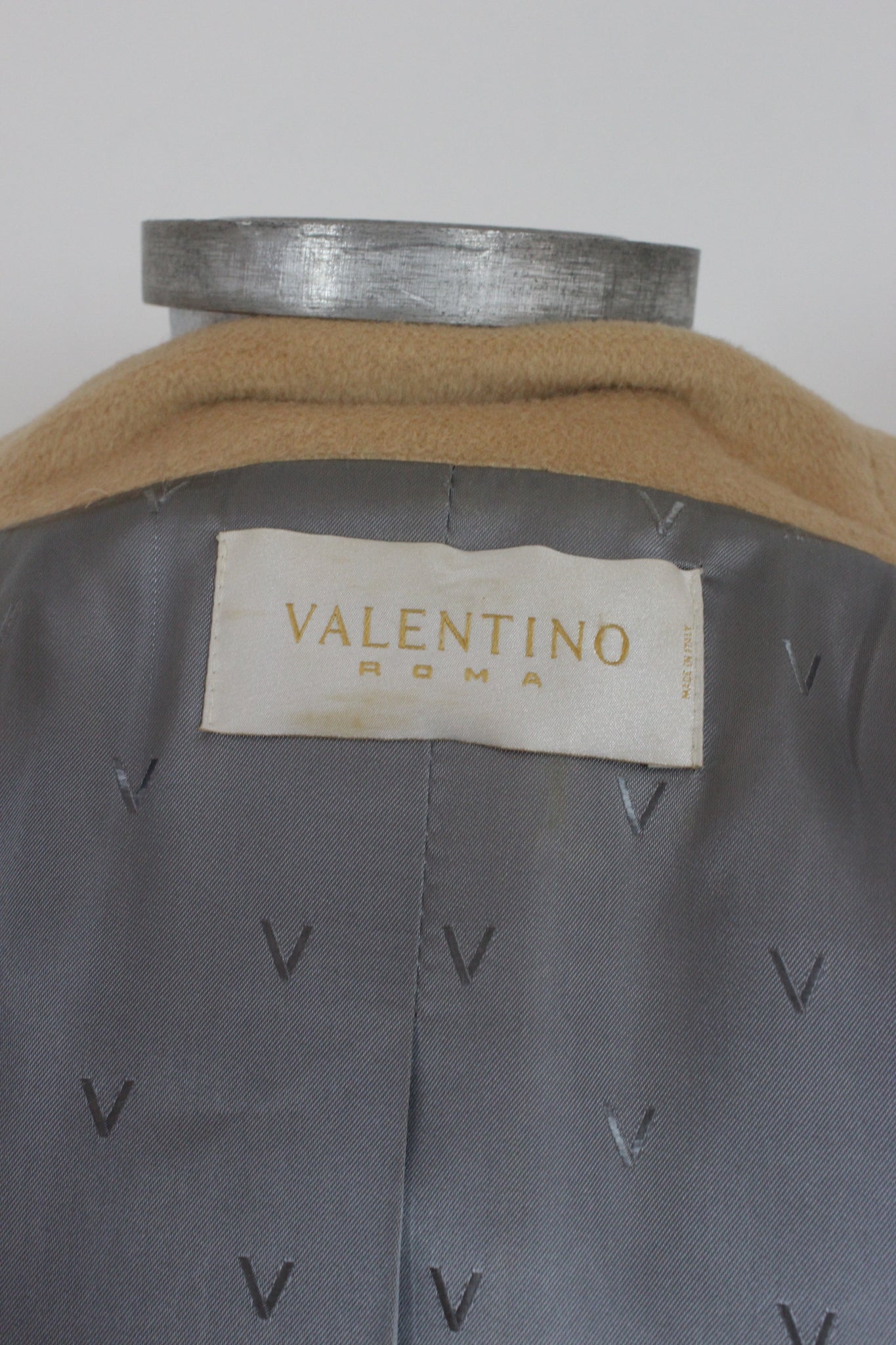 Valentino Beige Angora Wool Classic Long Coat 2000s
