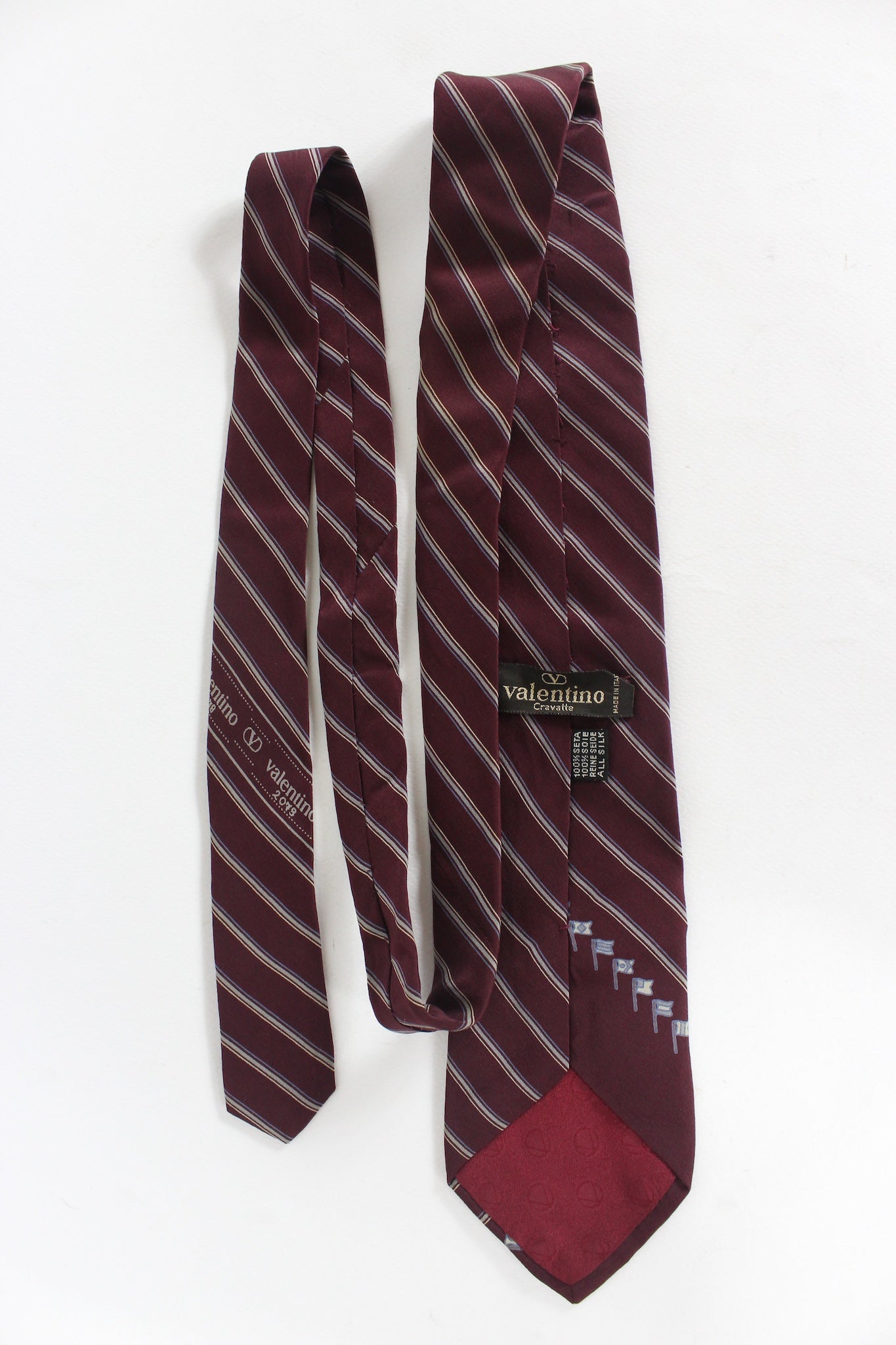 Valentino Red Silk Tie Vintage 90s