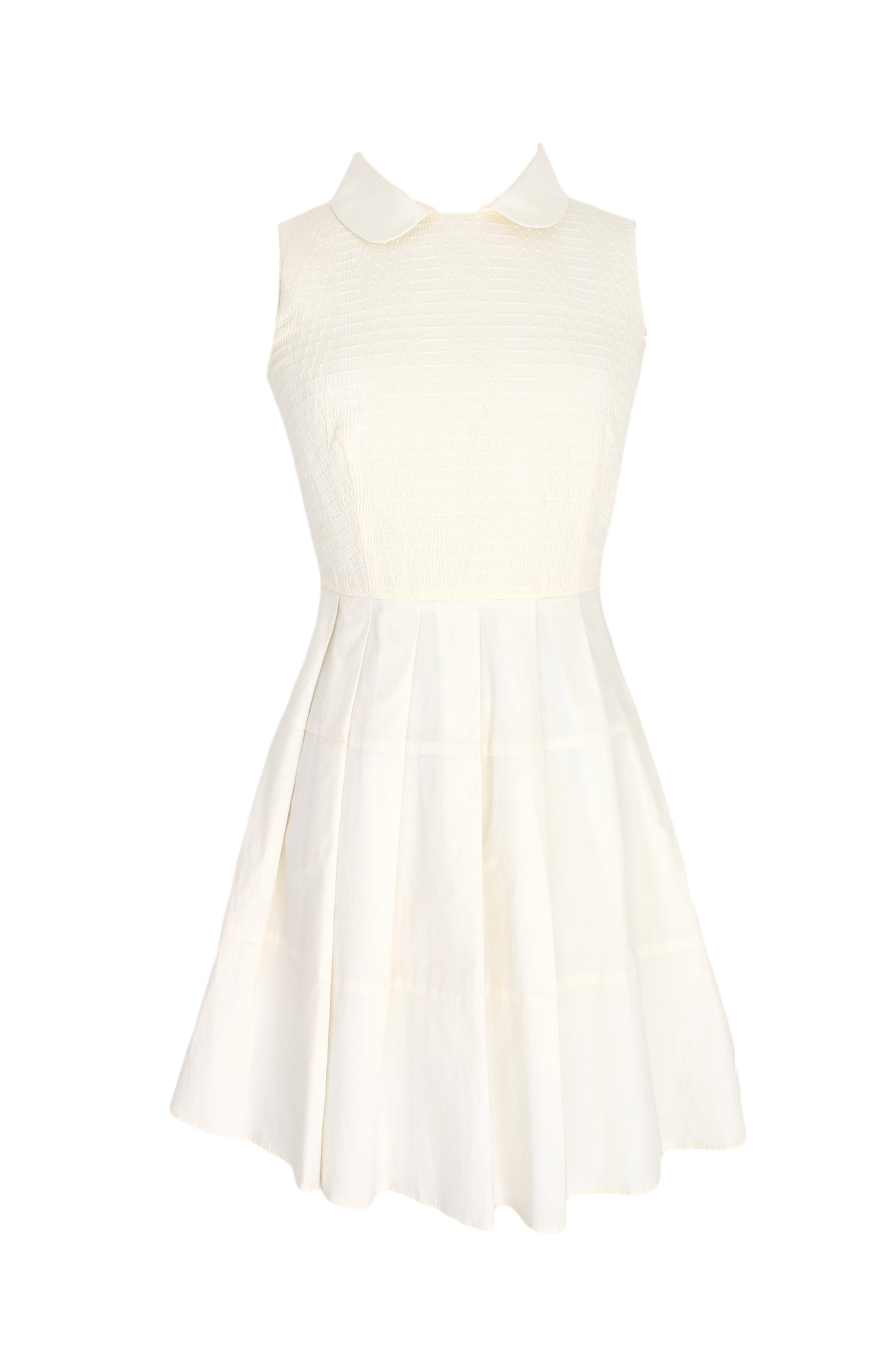 Valentino White Cotton Sheath Dress 2000s