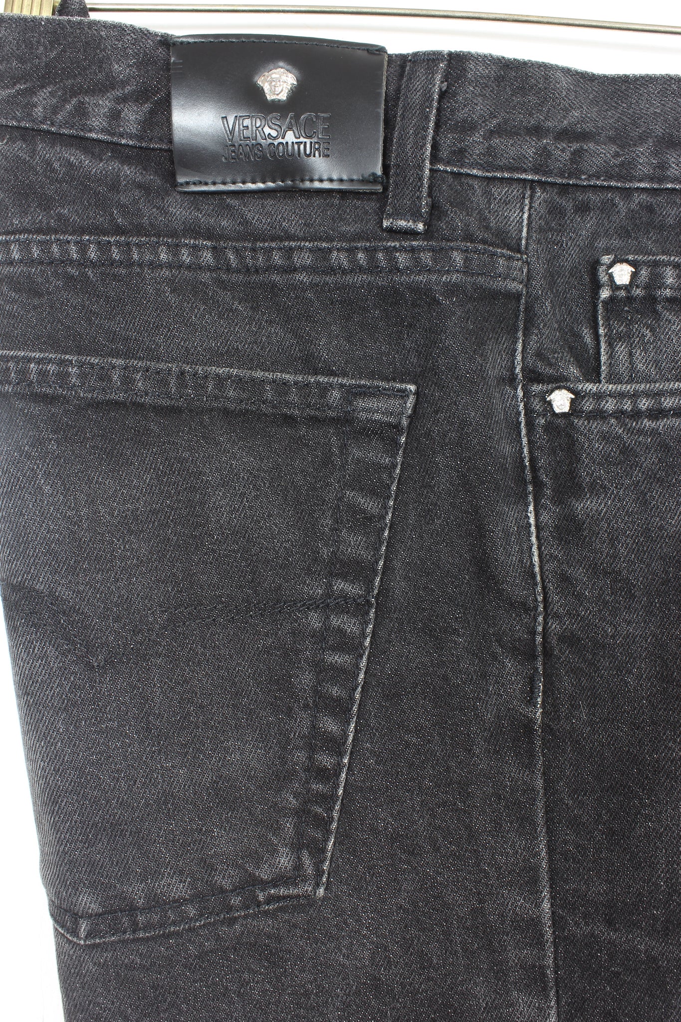 Versace Black Cotton Straight Jeans 1990s
