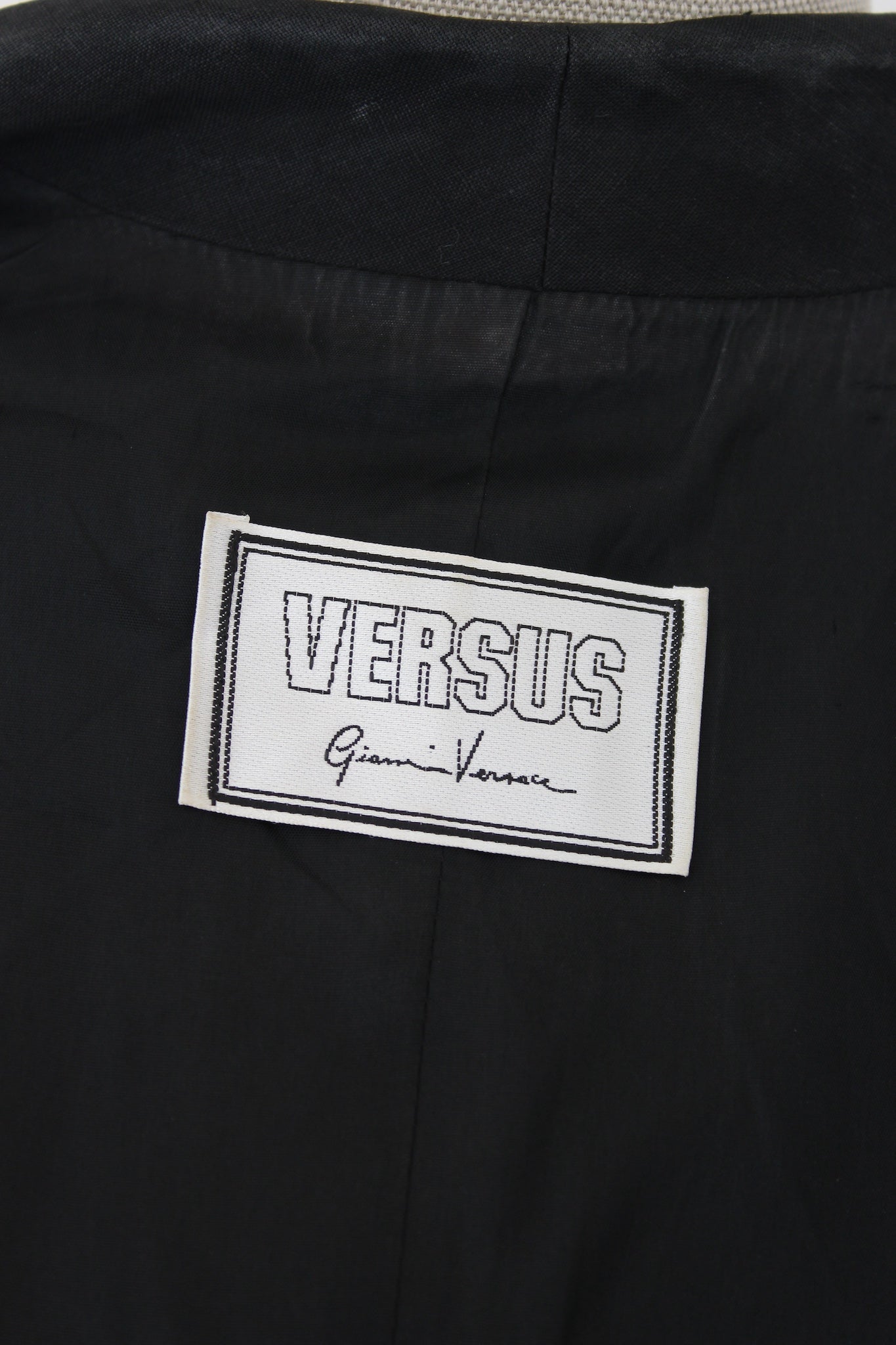 Versace Black Linen Short Blazer Vintage 90s