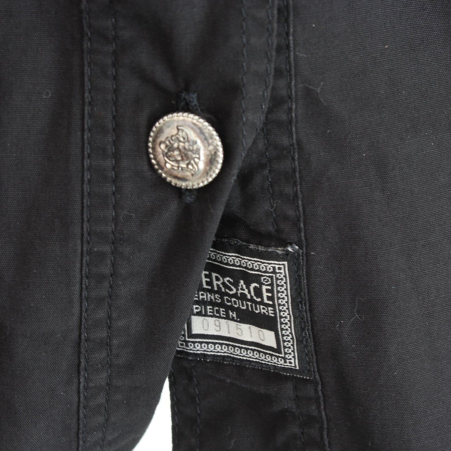 Versace Camicia Nera Cotone Vintage Anni 90