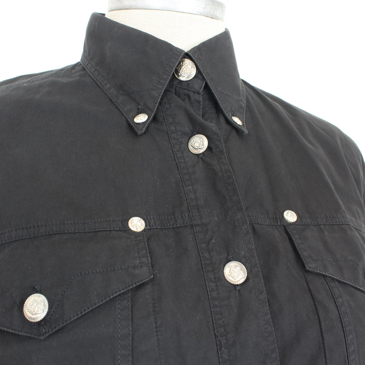 Versace Black Cotton Shirt Vintage 1990s