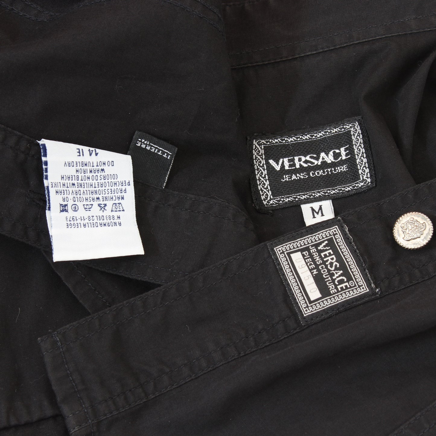 Versace Camicia Nera Cotone Vintage Anni 90