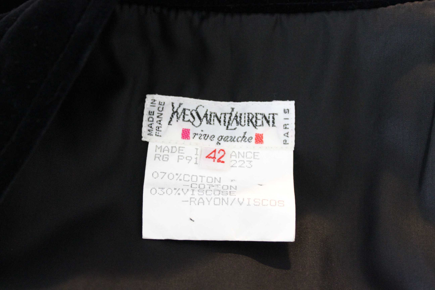 Yves Saint Laurent Rive Gauche Black Vintage Velvet Evening Skirt