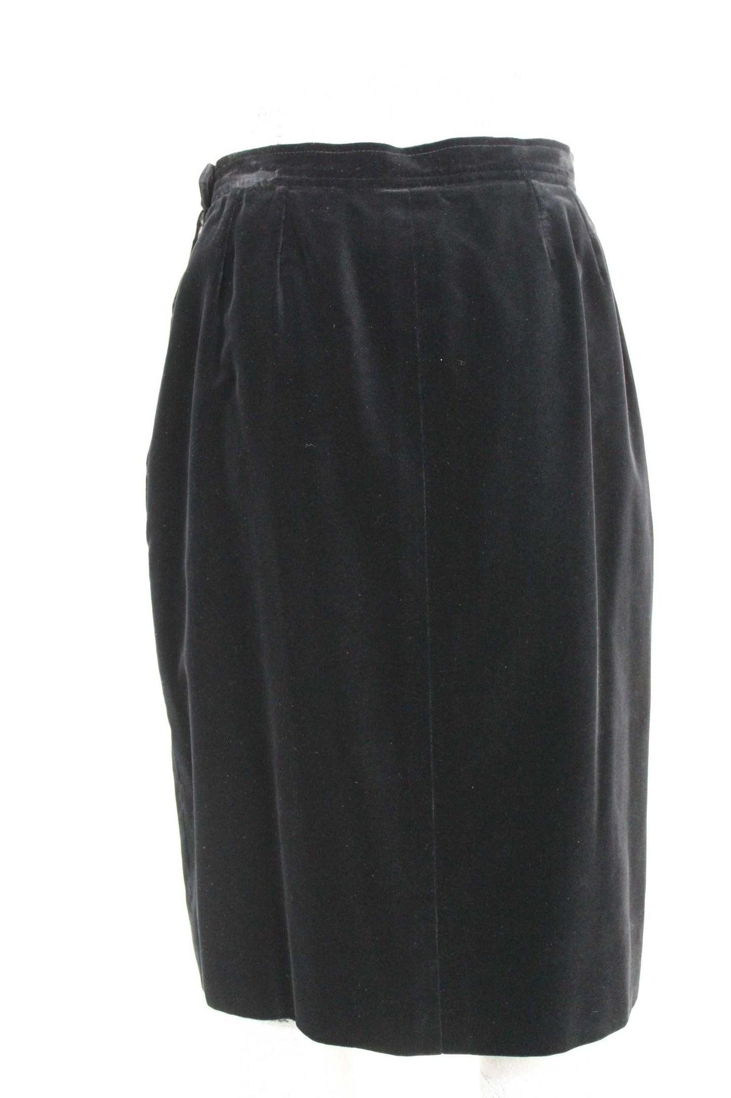 Yves Saint Laurent Rive Gauche Black Vintage Velvet Evening Skirt