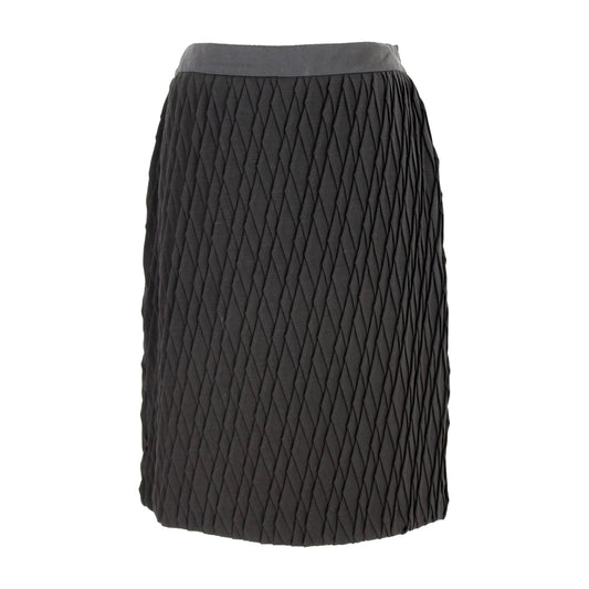 Max Mara Vintage Silk Black Pleated Short Skirt 