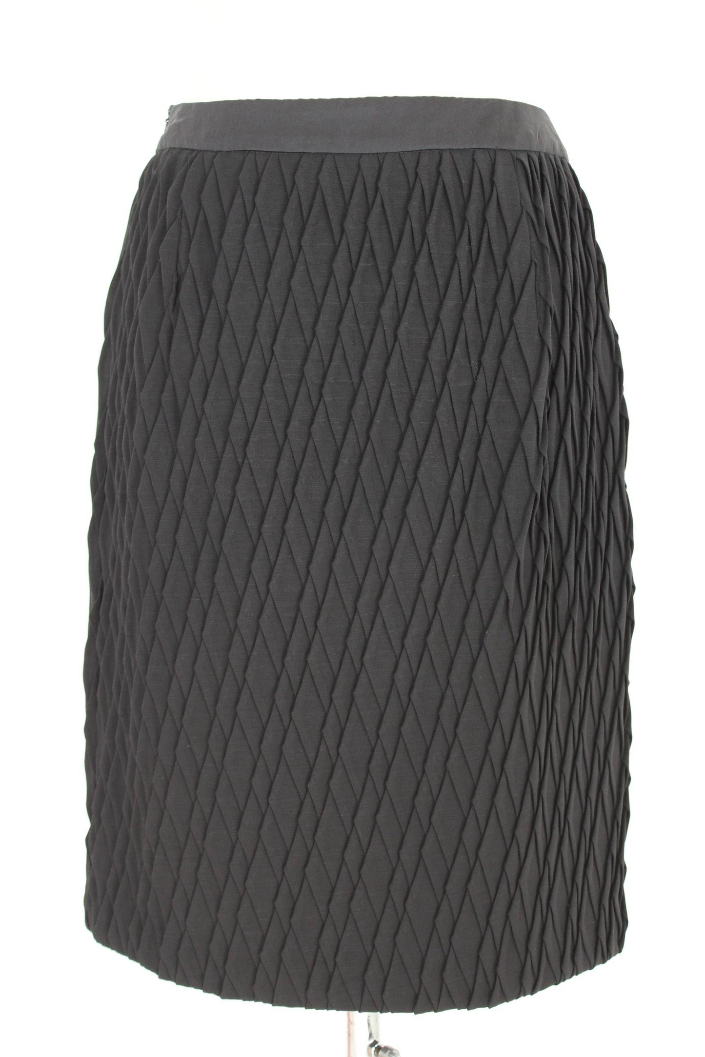 Max Mara Vintage Silk Black Pleated Short Skirt