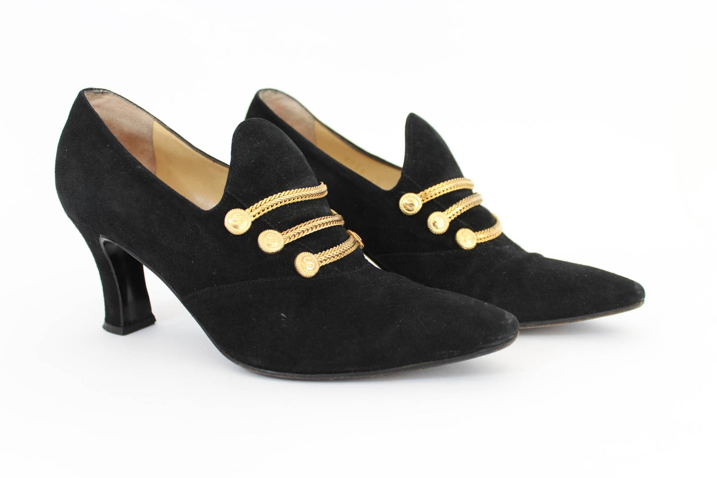 Sergio Rossi Vintage Black Leather Evening Heel Shoes