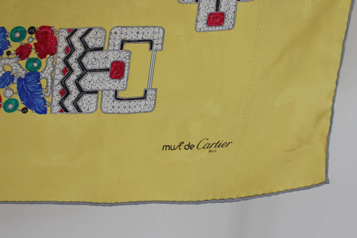 Cartier Vintage Silk Yellow Scarf