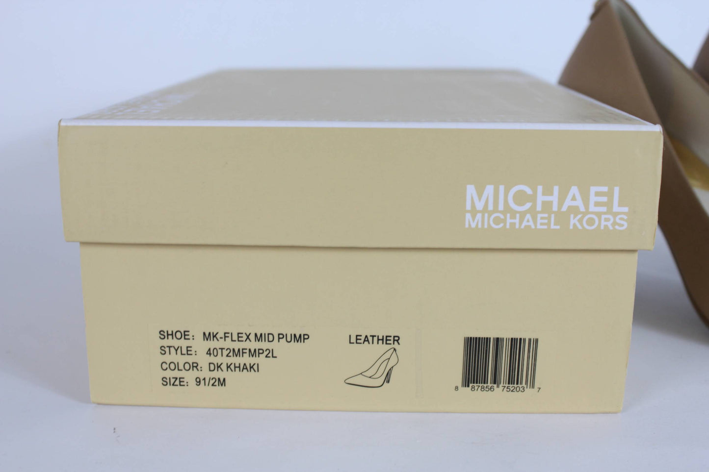 Michael Kors Scarpe Tacco Decollete Elegante Flex Mid Pump Pelle Beige