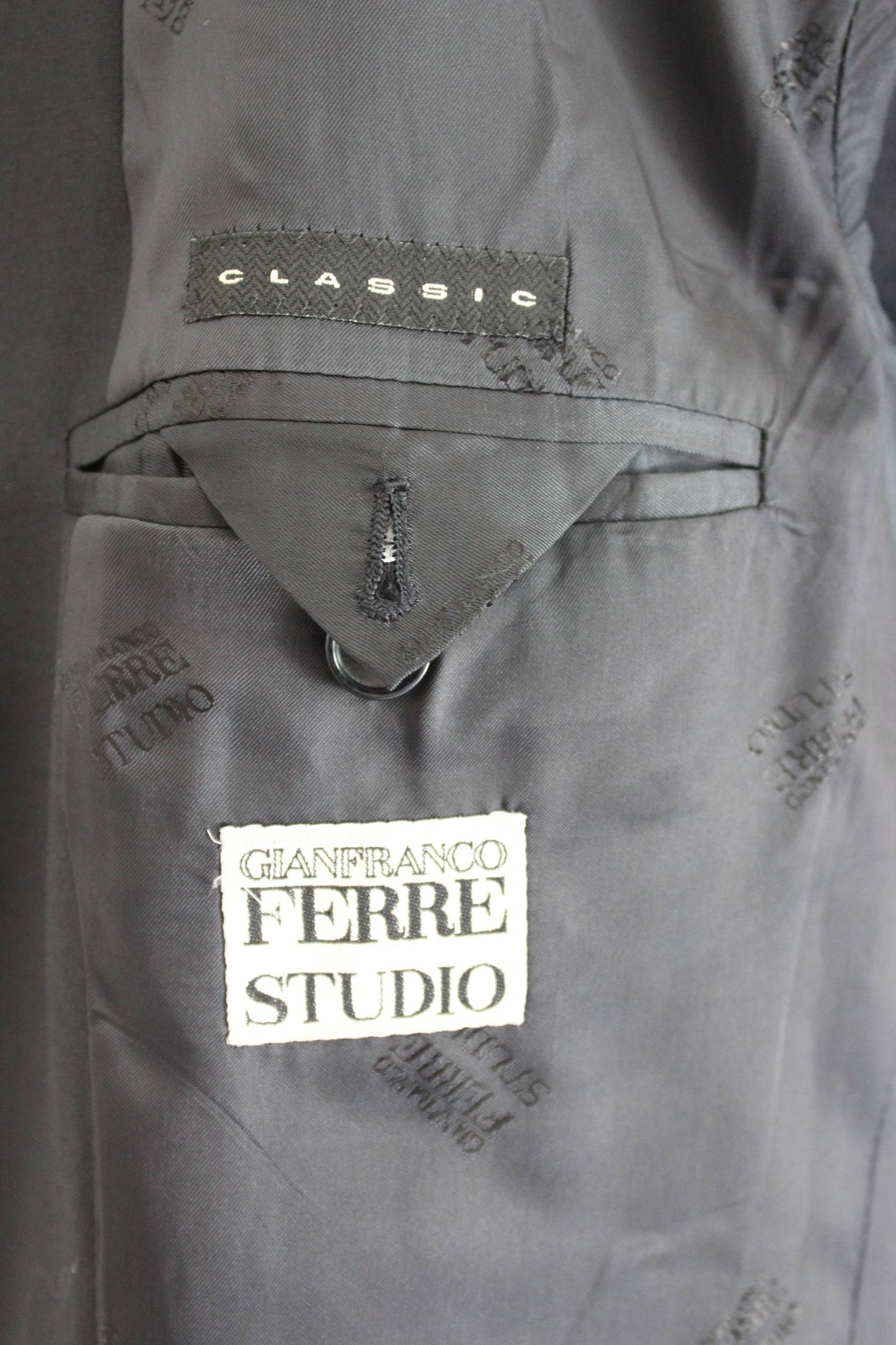 Gianfranco Ferre Giacca Classica Vintage Elegante Oversize Lana Blu
