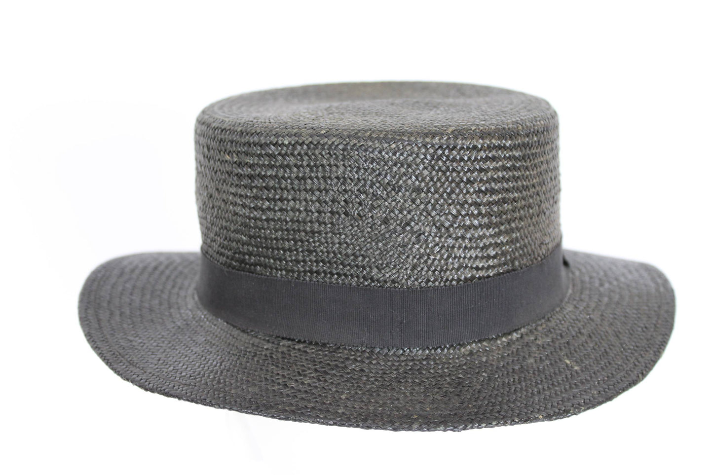 Kenzo Vintage Gray Straw Rigid Fedora Hat