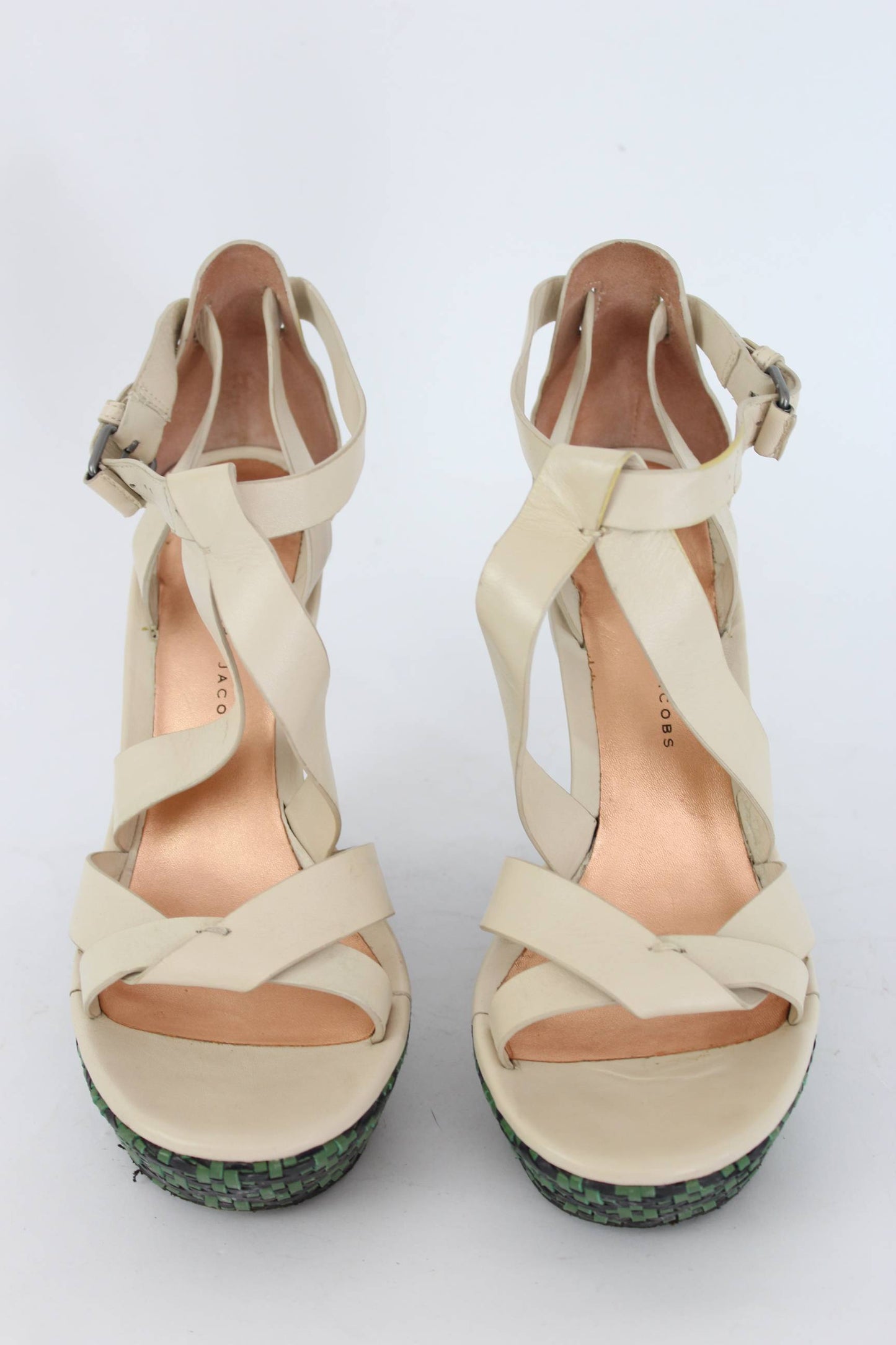 Marc By Marc Jacobs Beige Green Leather Heel Shoes