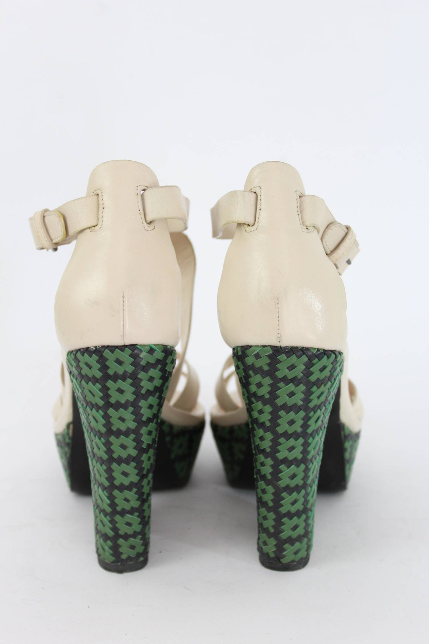 Marc By Marc Jacobs Beige Green Leather Heel Shoes