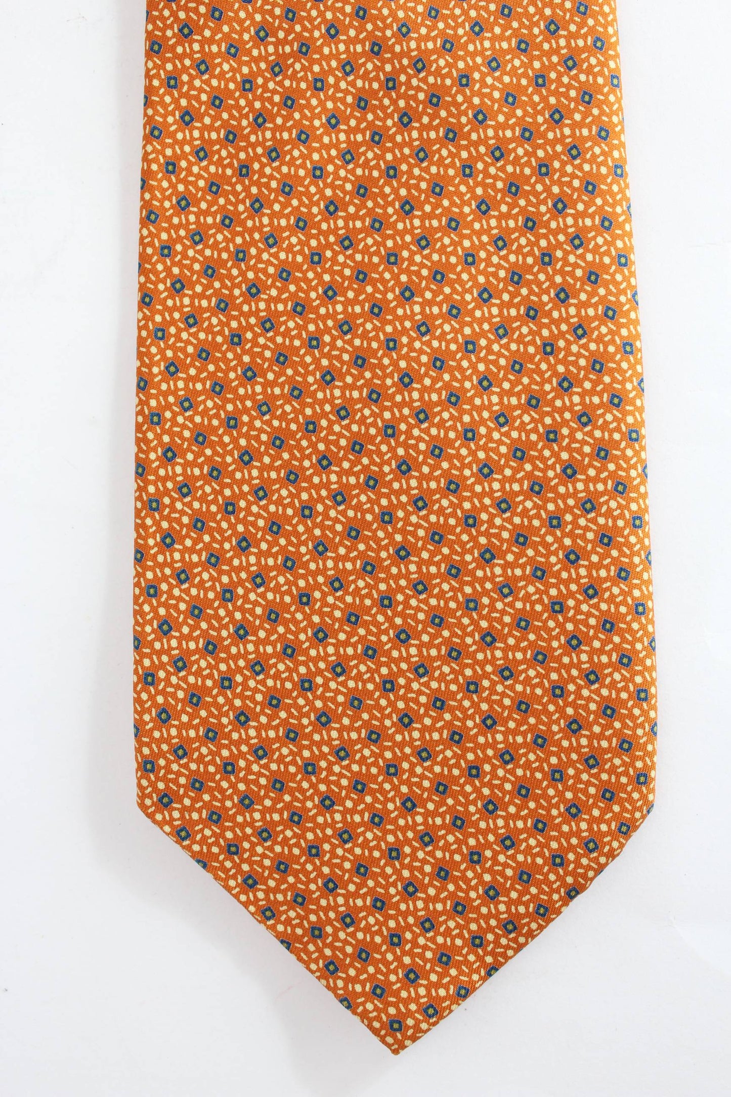 Etro Orange Silk Vintage Polka Dot Tie