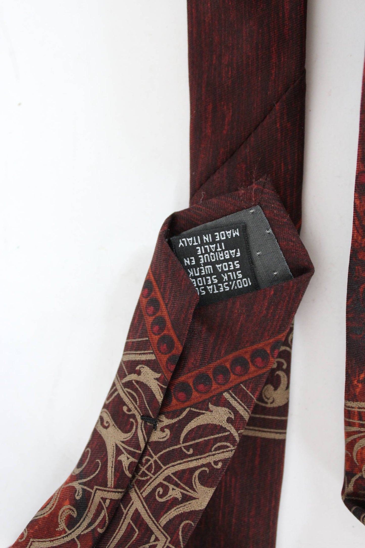 Gianfranco Ferre Vintage Red Silk Floral Tie