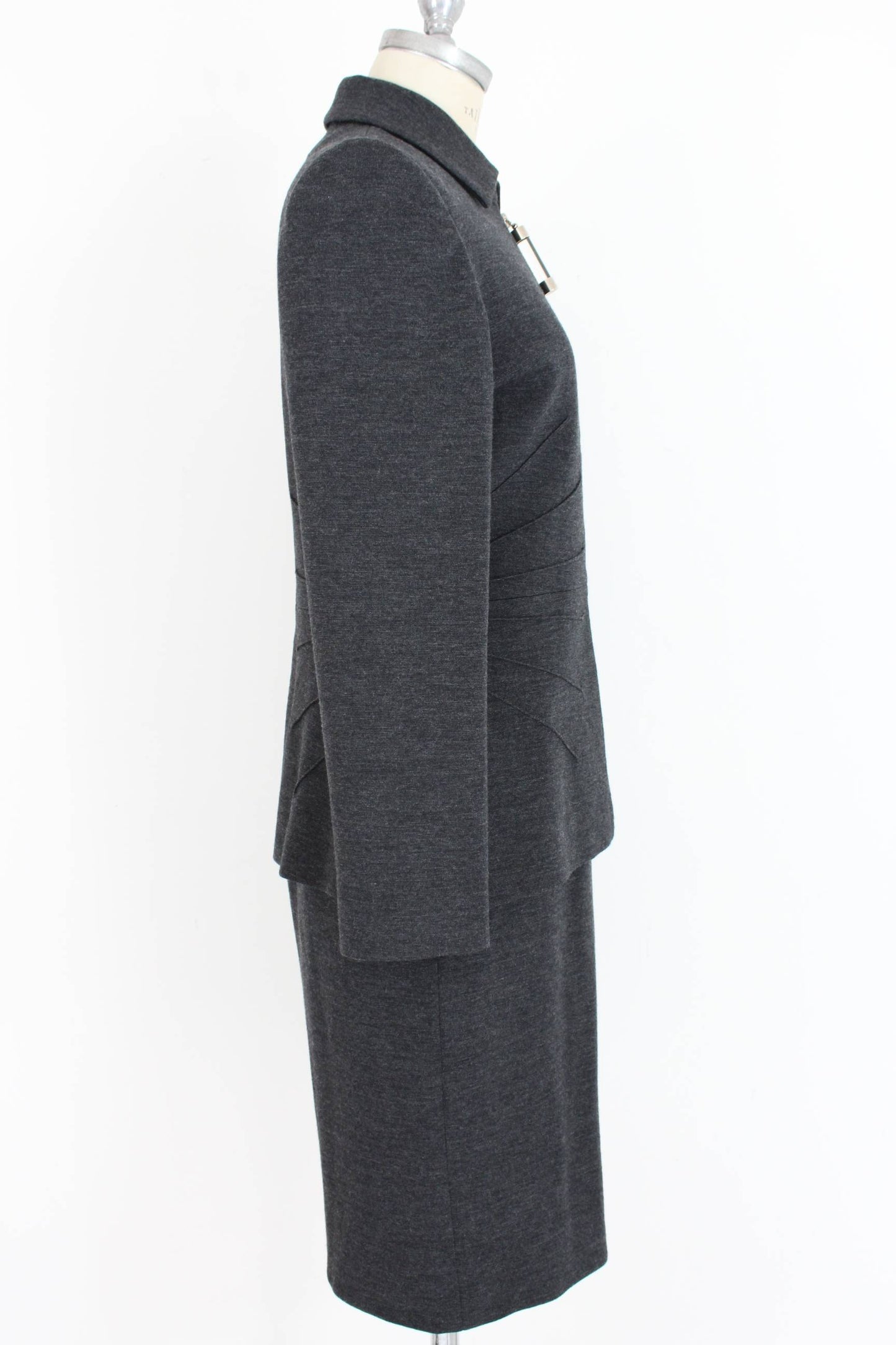 Gai Mattiolo Vintage Gray Wool Casual Suit Skirt