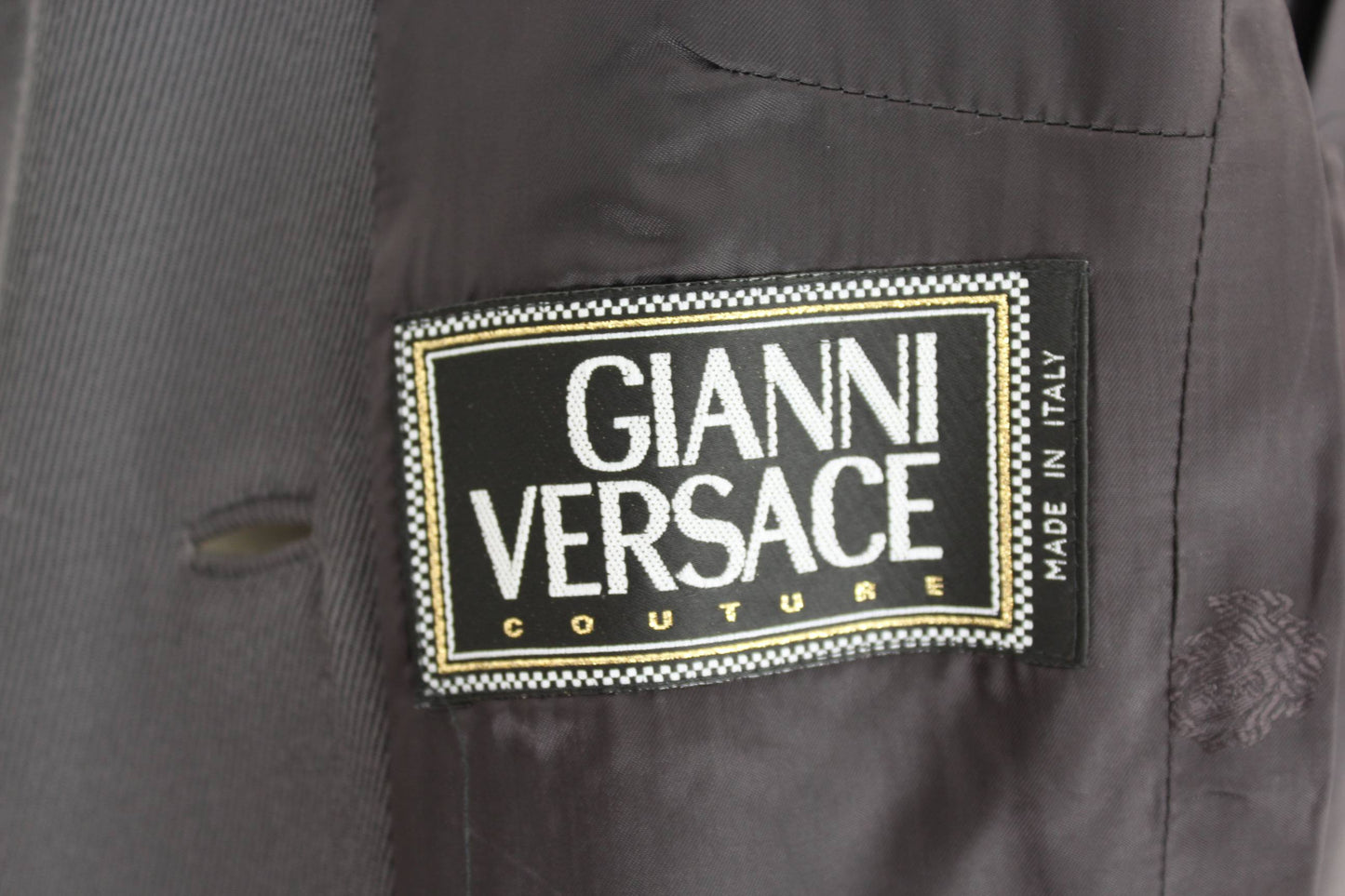 Versace Couture Giacca Vintage Doppiopetto Lana Grigio