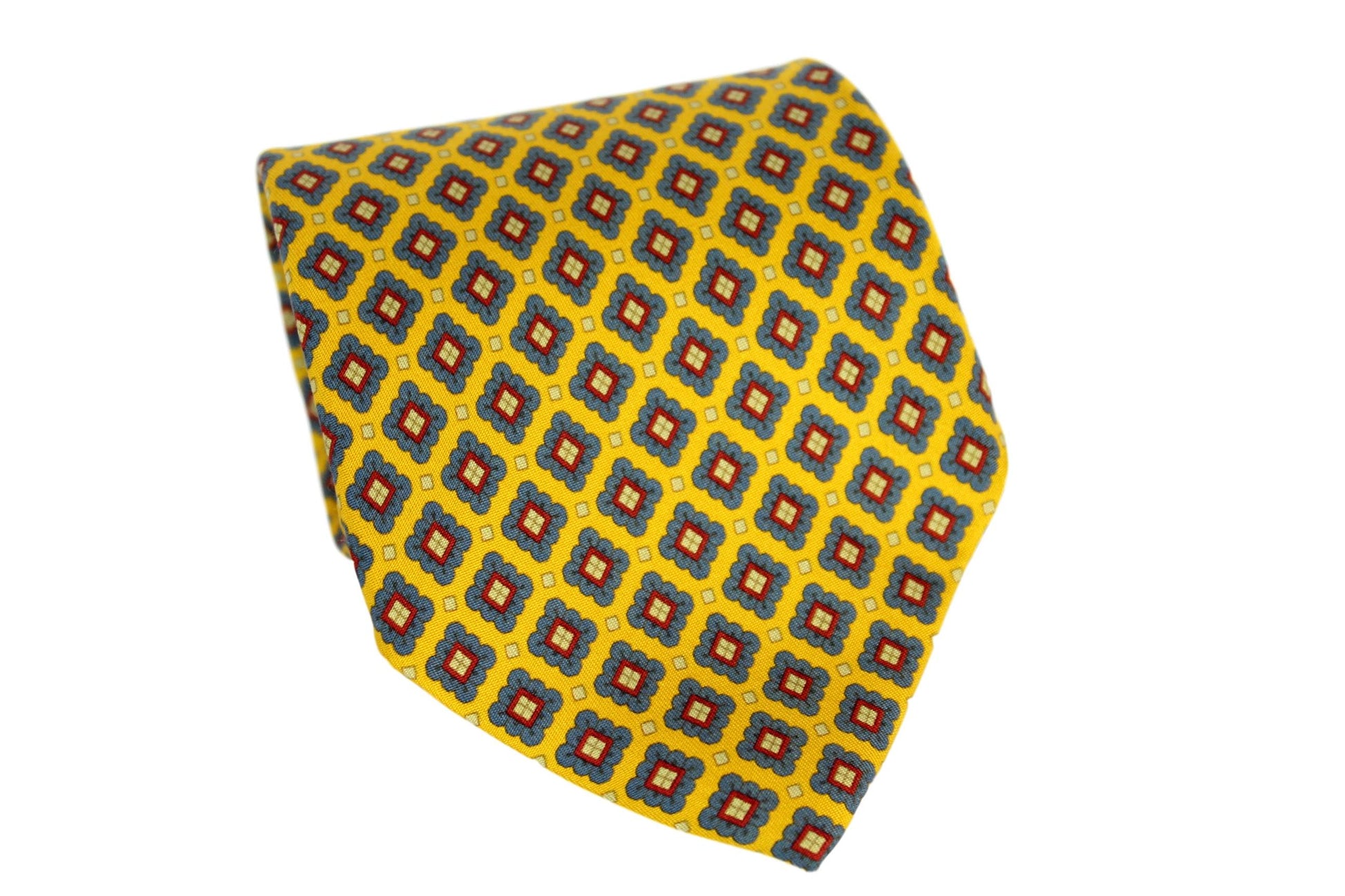 Etro Vintage Silk Yellow Check Tie