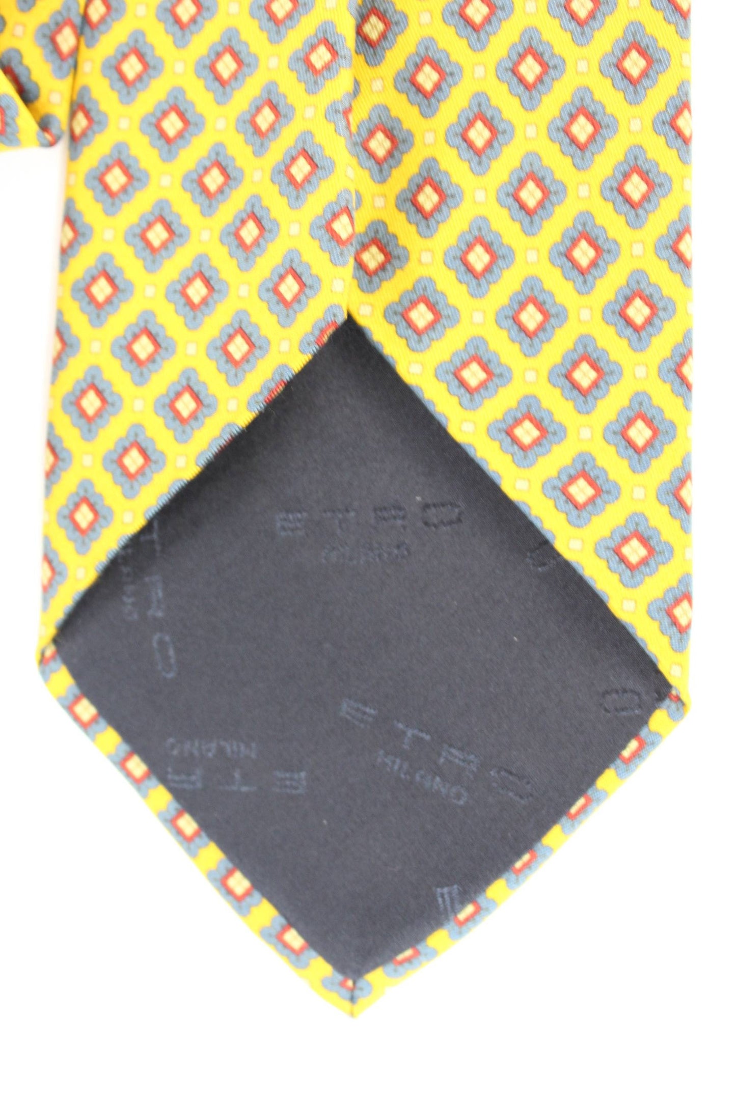 Etro Vintage Silk Yellow Check Tie
