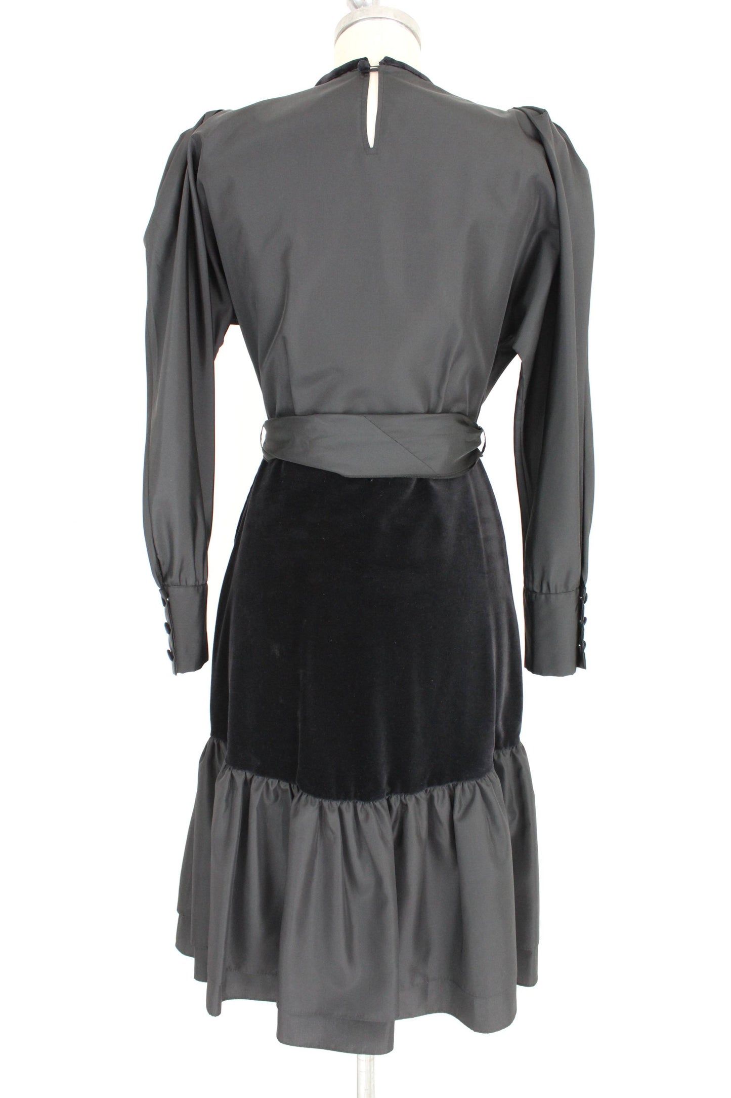 Mimmina Vintage Evening Dress Satin Velvet Black