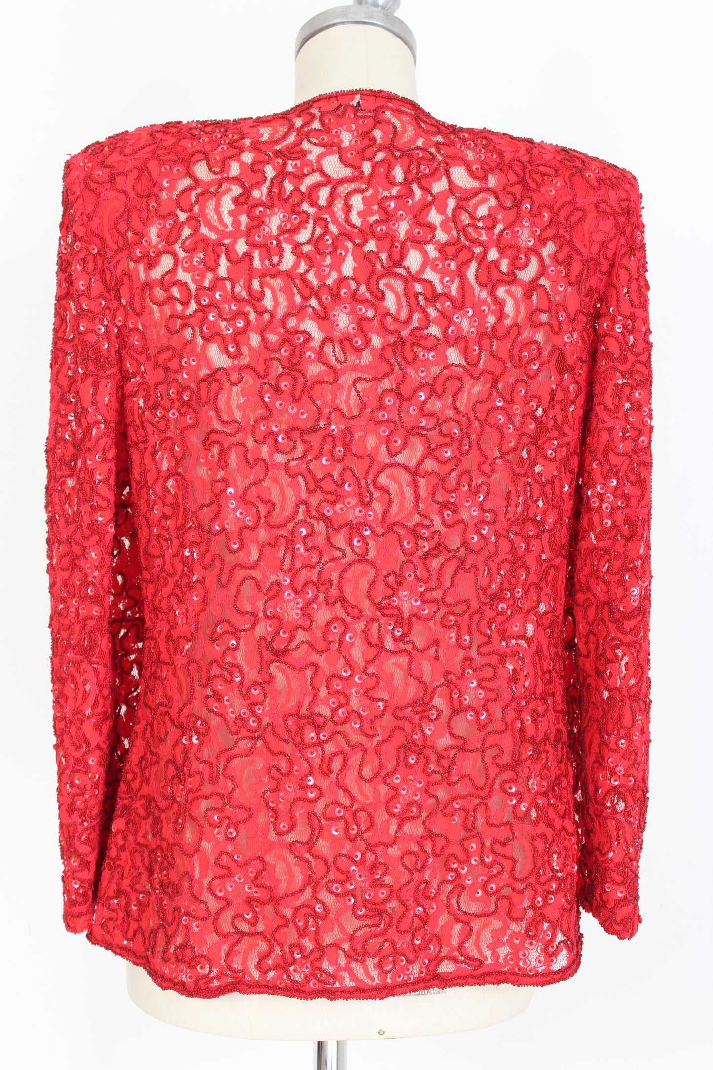 Mimmina Vintage Evening Jacket Lace Sequins Red