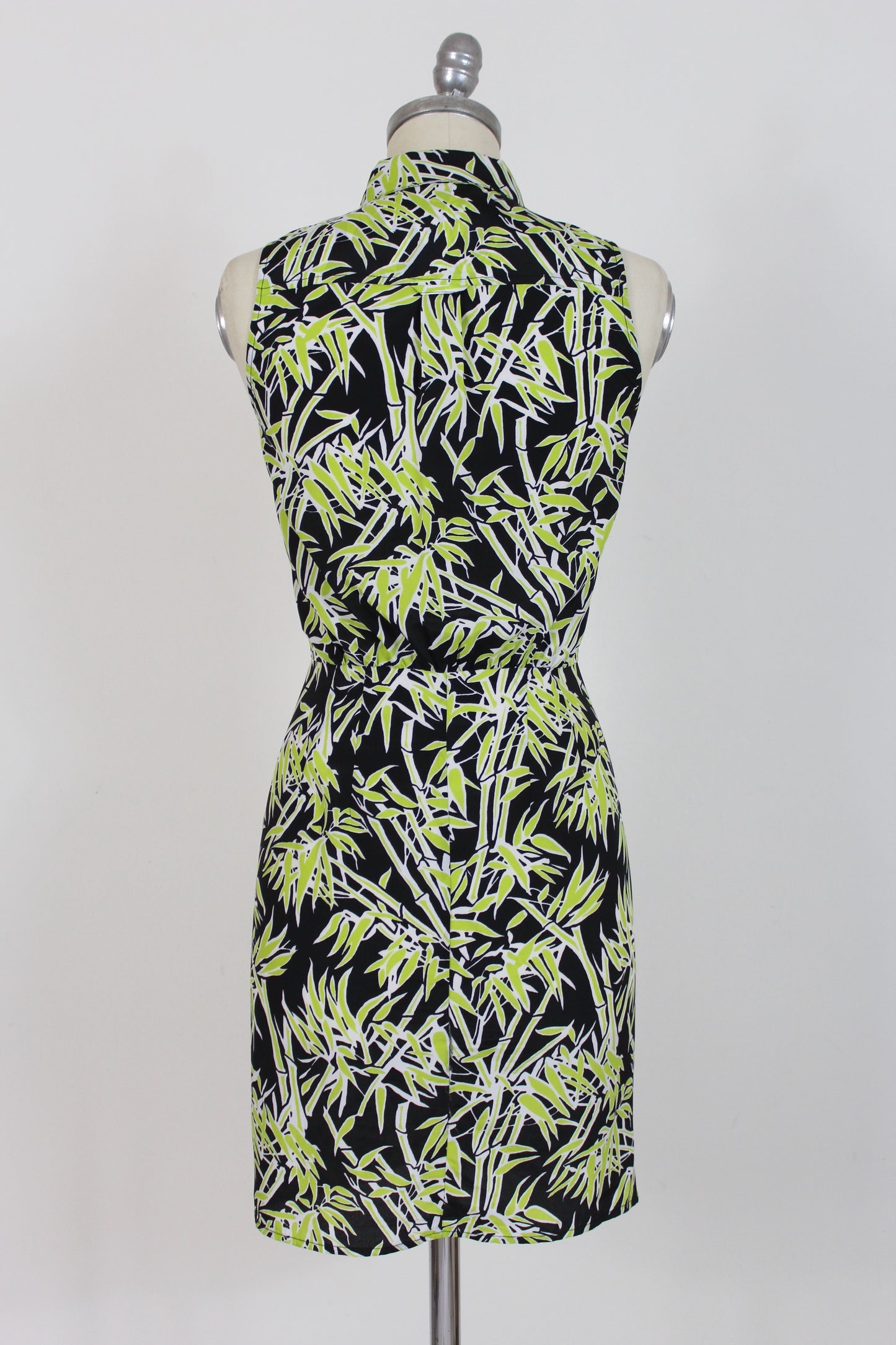 Michael Kors Green Black Short Floral Dress