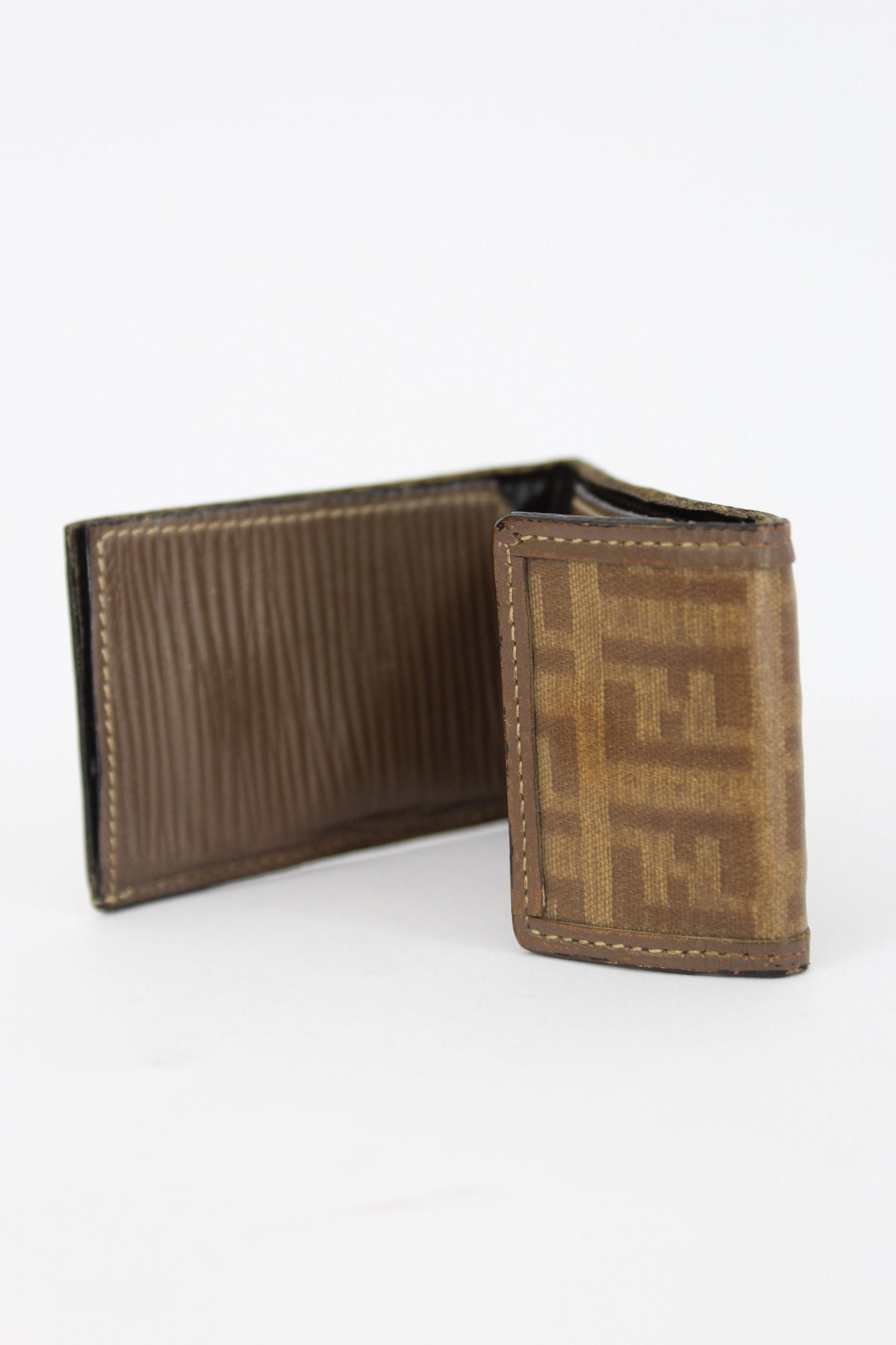 Fendi Vintage Leather Beige Monogram Wallet