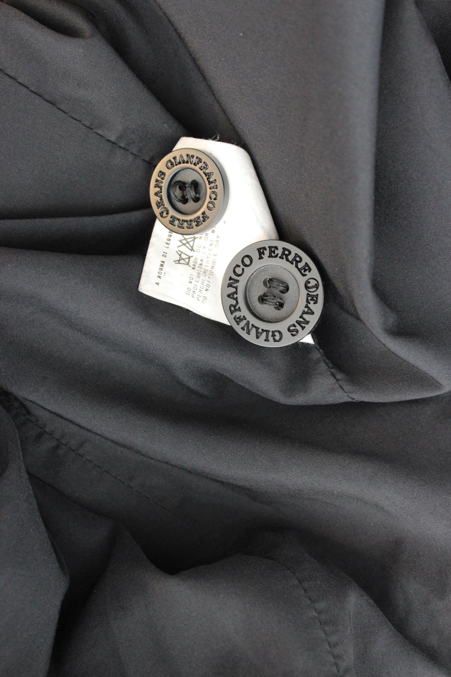Ferre Vintage Black Denim Fitted Jacket
