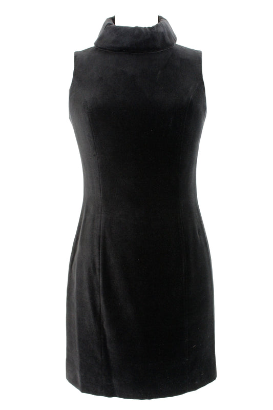 Kenzo Vintage Black Velvet Sheath Dress