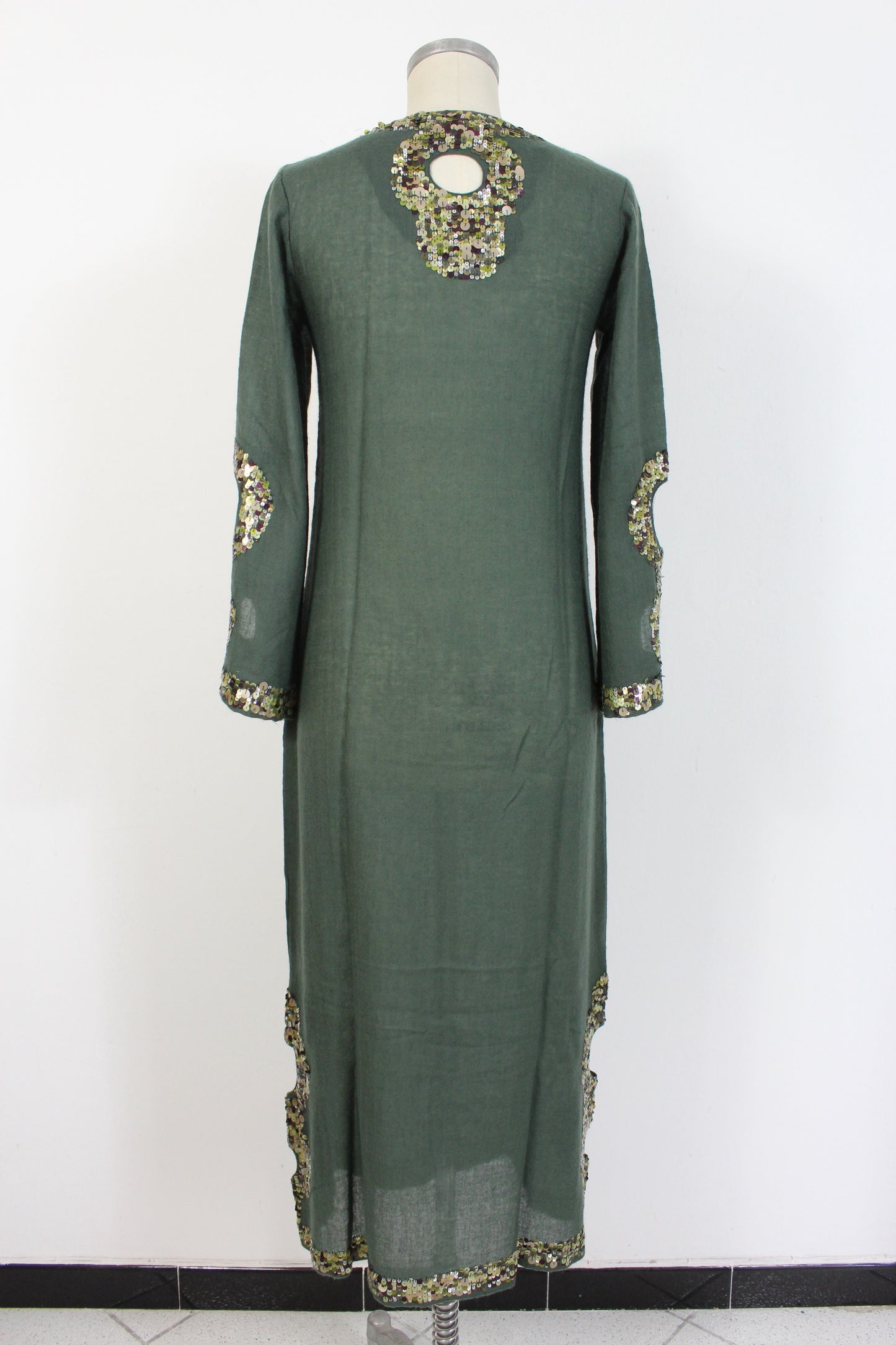 Antik Batik Sequins Green Boho Chic Dress