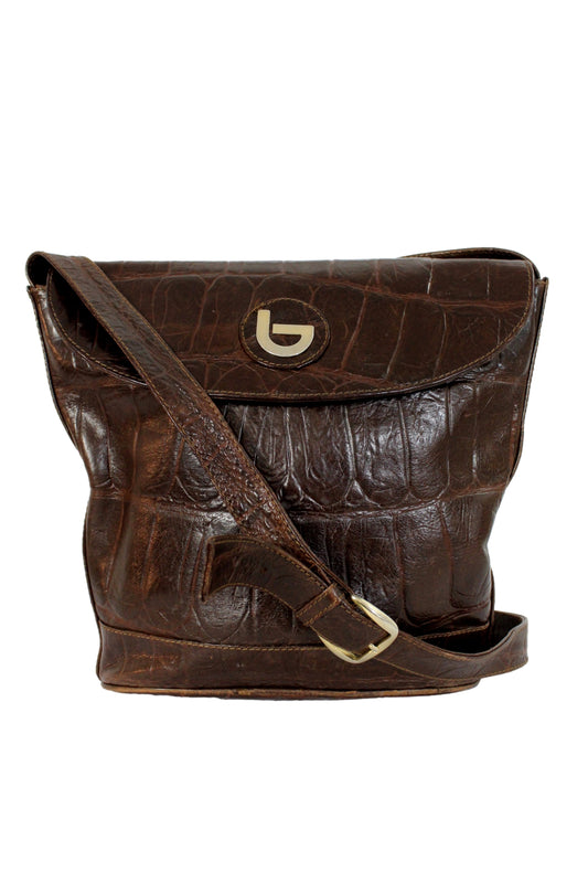 Byblos Vintage Brown Leather Bucket Bag