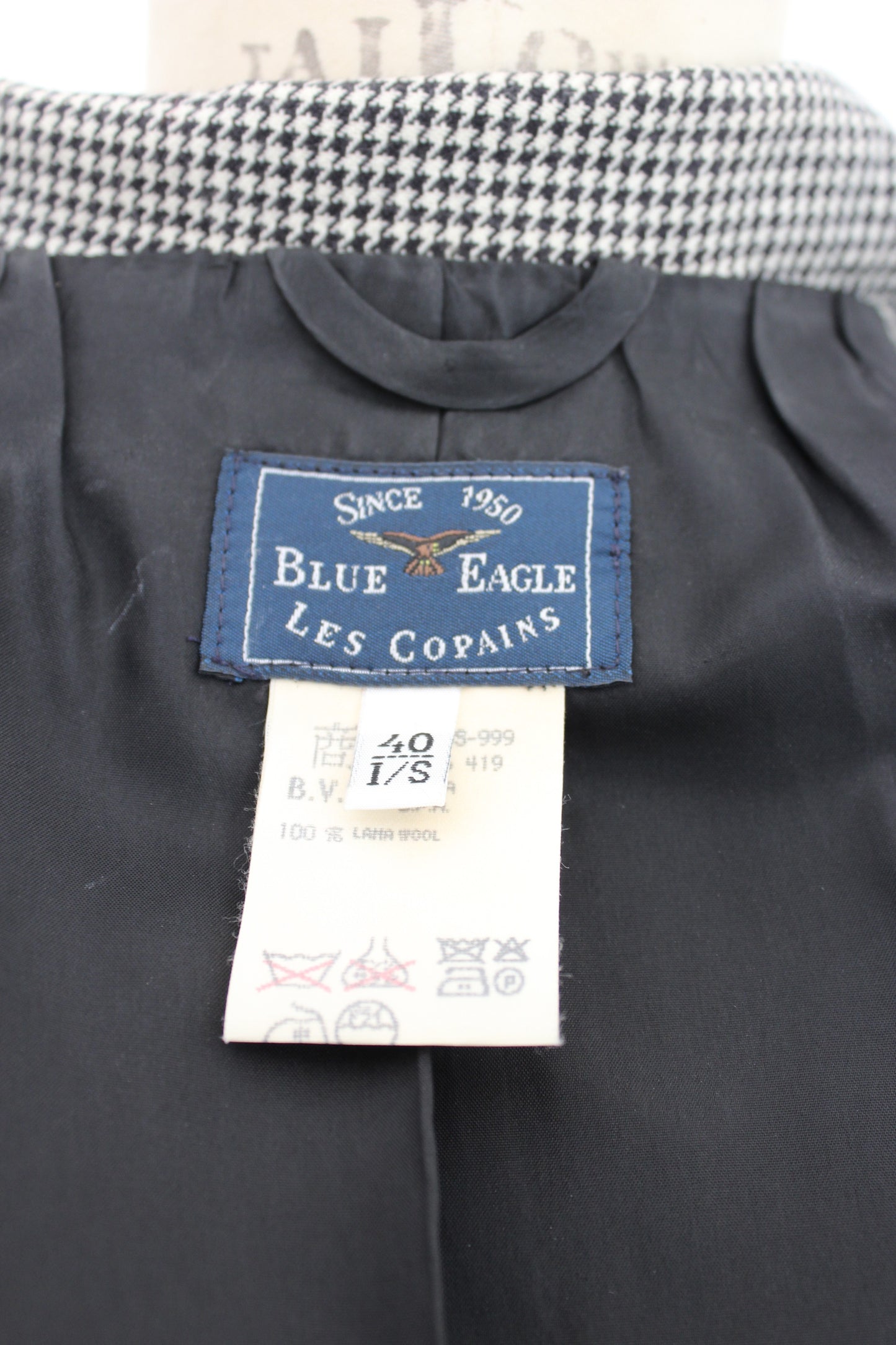 Les Copains Vintage Black White Check Jacket