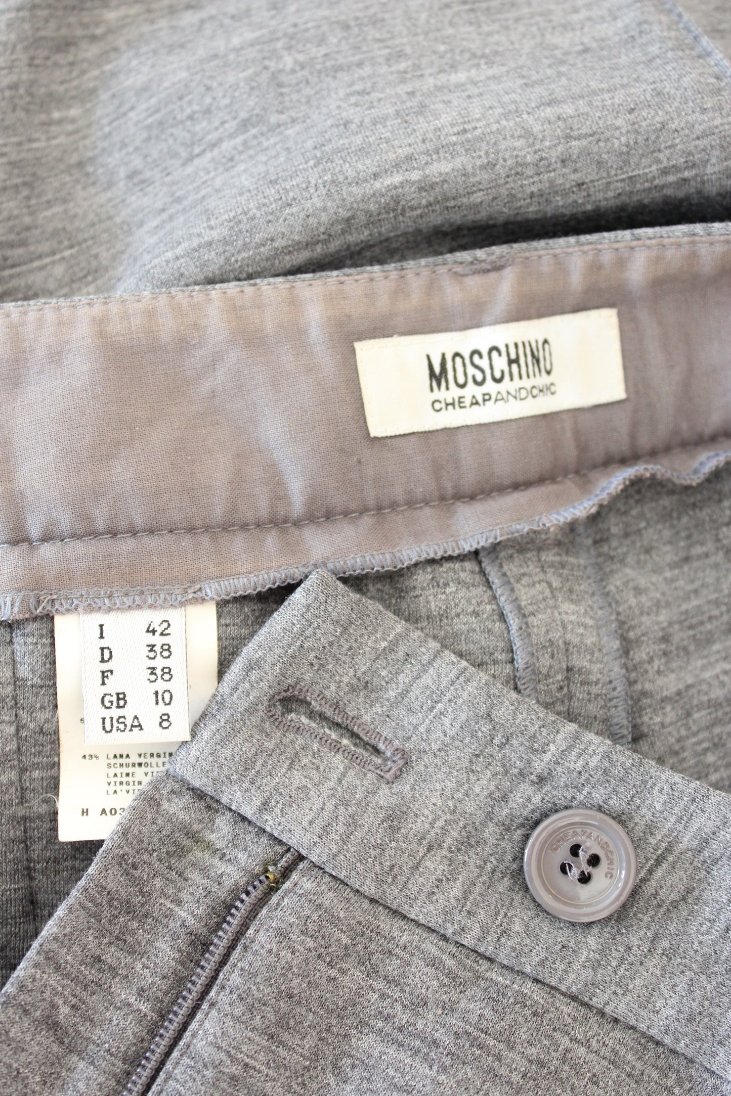 Moschino Vintage Wool Gray Palazzo Pants