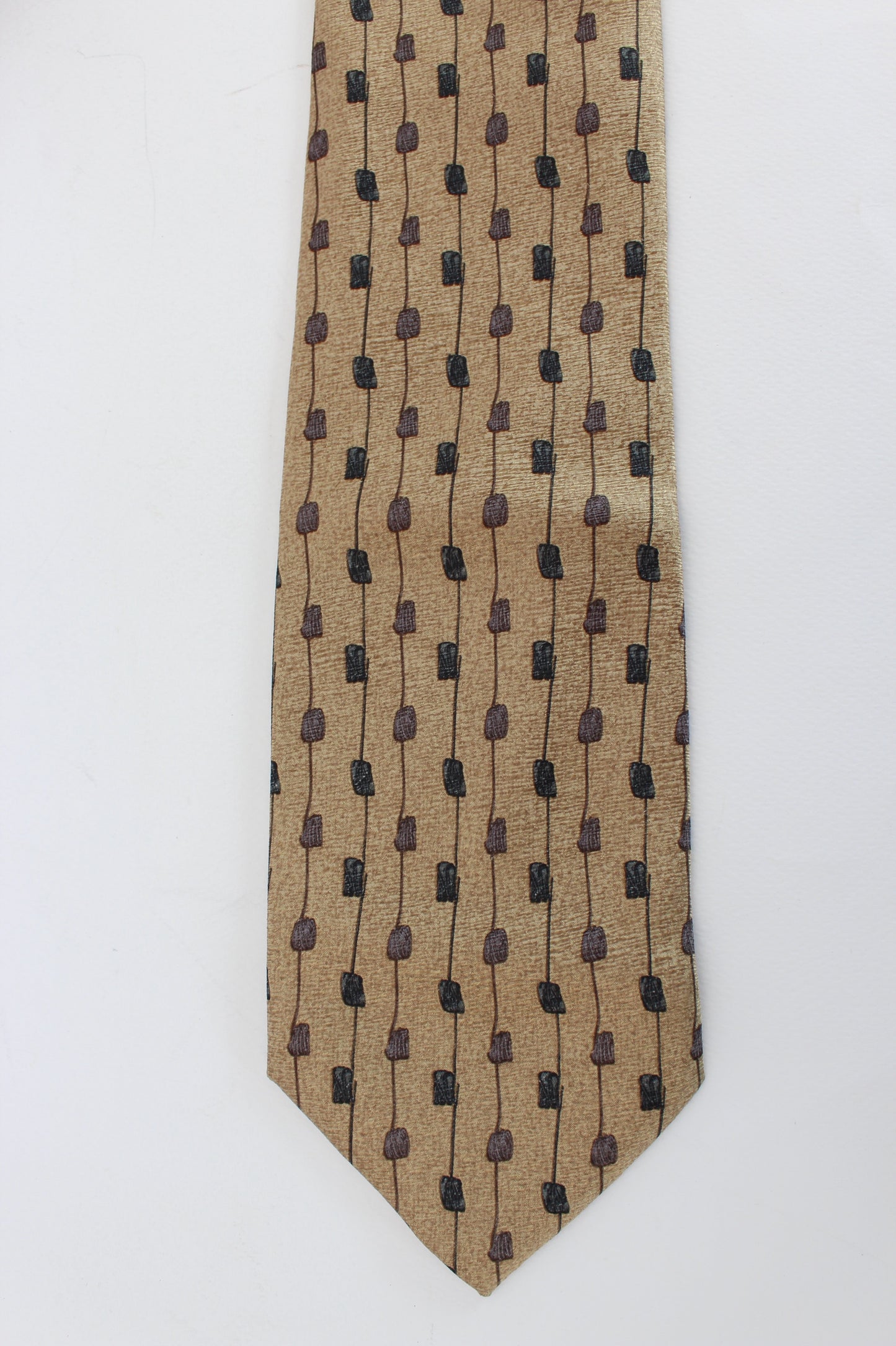Ungaro Cravatta Vintage Seta Beige Blu