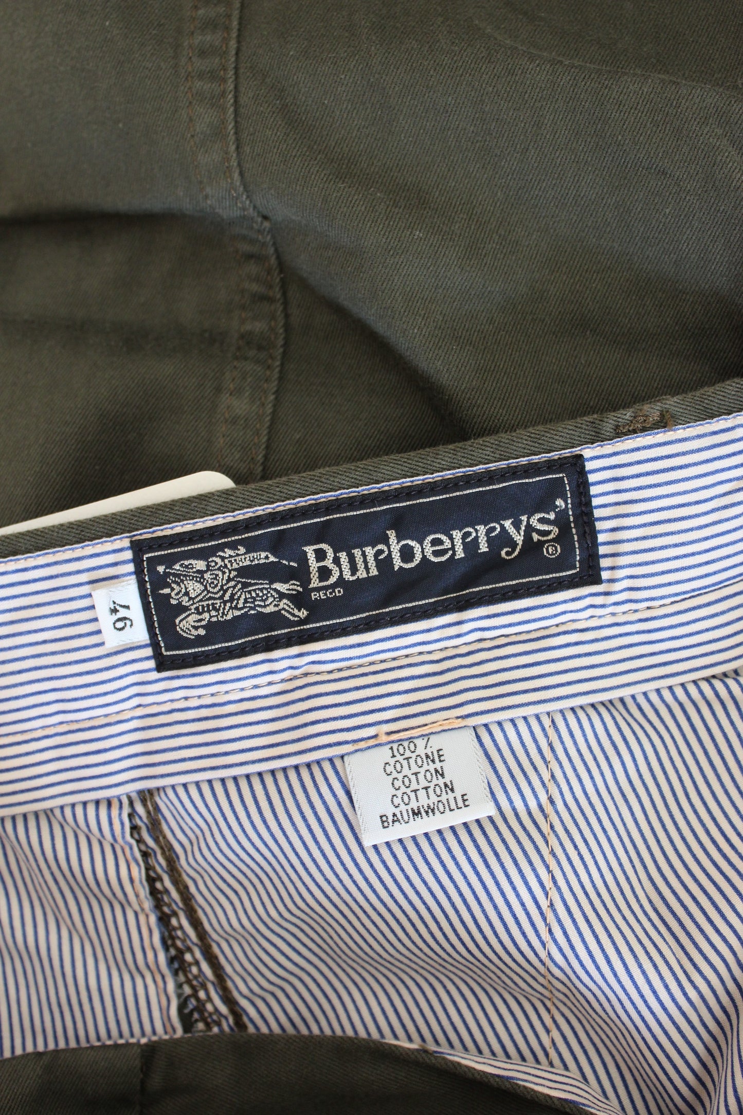 Burberry Vintage Dark Green Cotton Pants