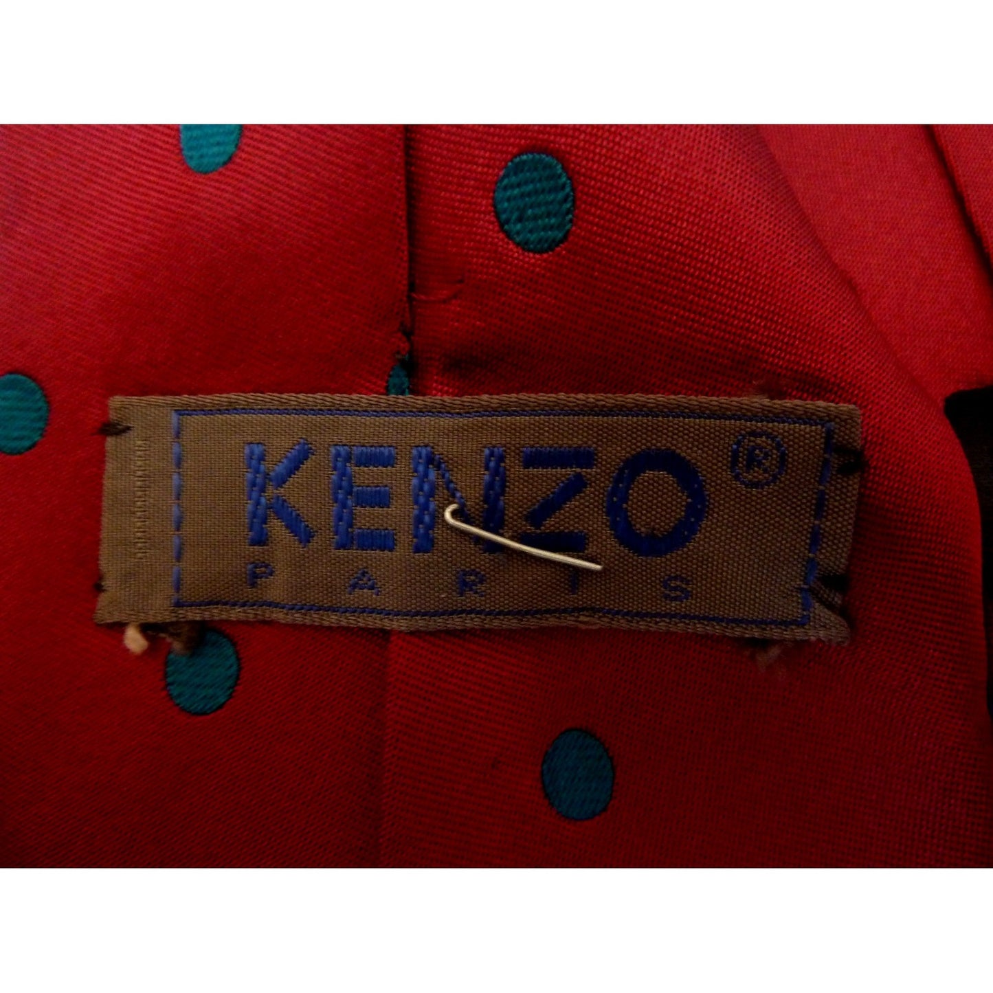 Kenzo Vintage Red Silk Polka Dot Tie