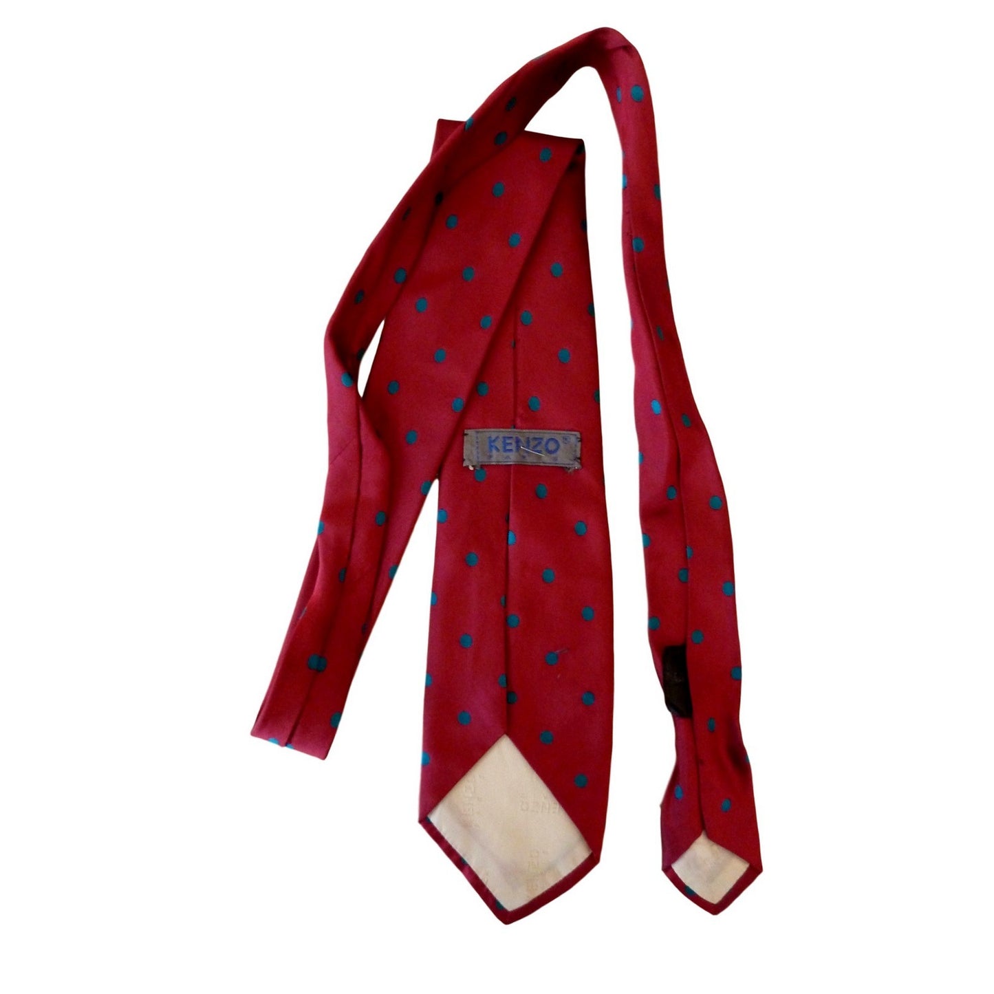 Kenzo Vintage Red Silk Polka Dot Tie