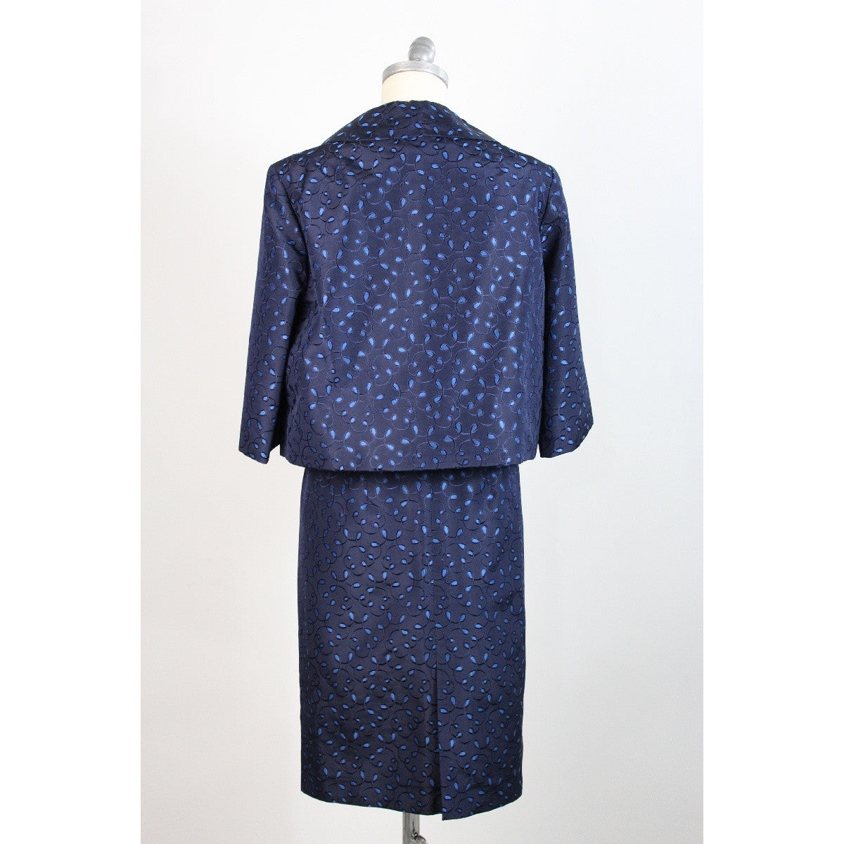 Arte Fiorentina Blue Vintage Floral Suit Skirt