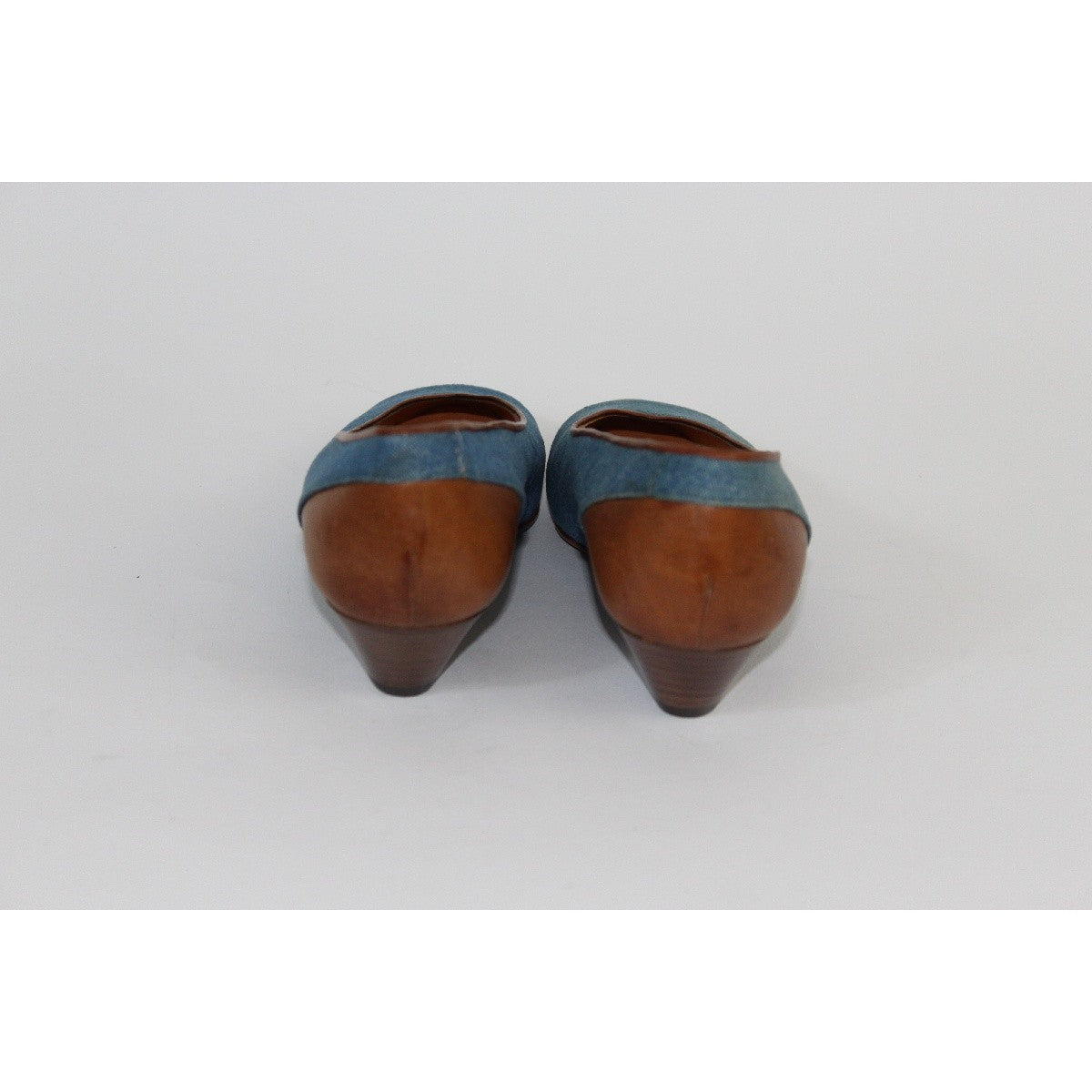 Arfango Vintage Blue Leather Heel Shoes
