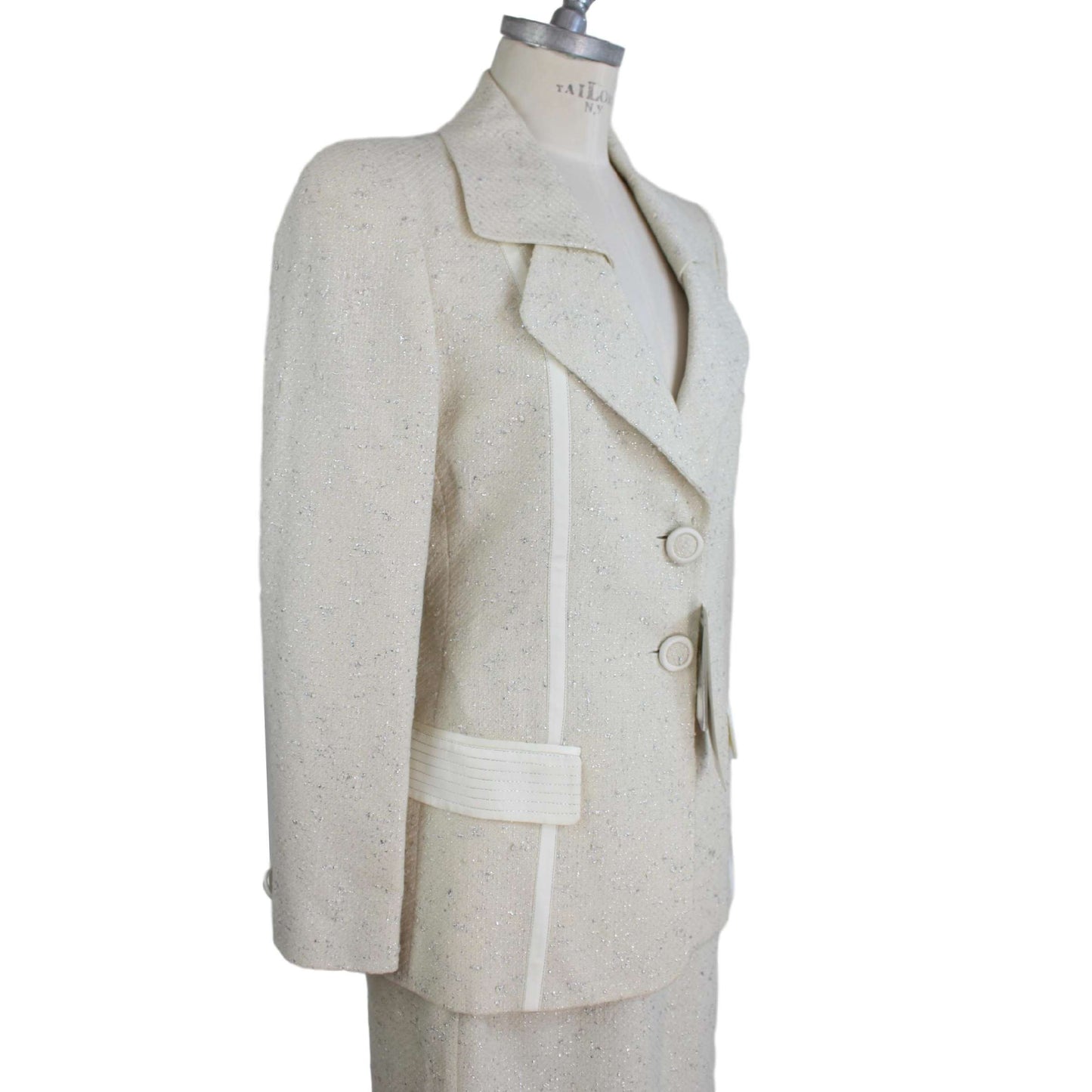 Annalisa Ferro White Vintage Skirt Suit