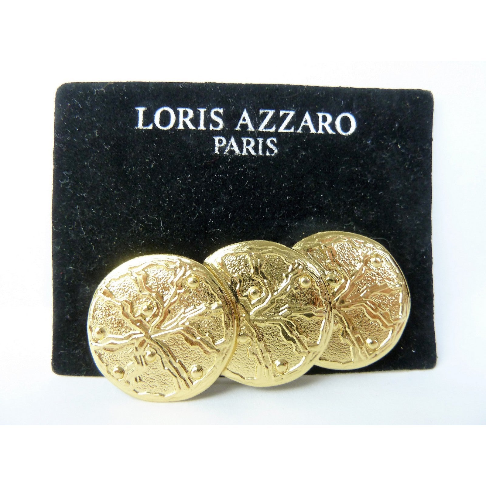 Loris Azzaro Medallions Brooch Costume Jewelry Vintage Gold