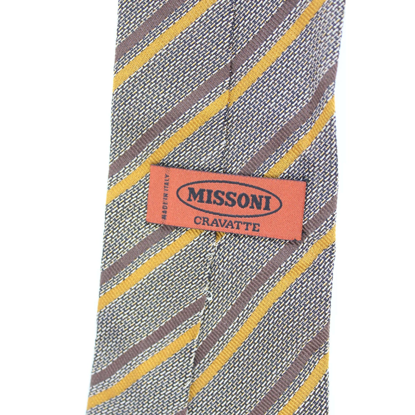 Missoni Regimental Silk Tie Vintage Beige Brown