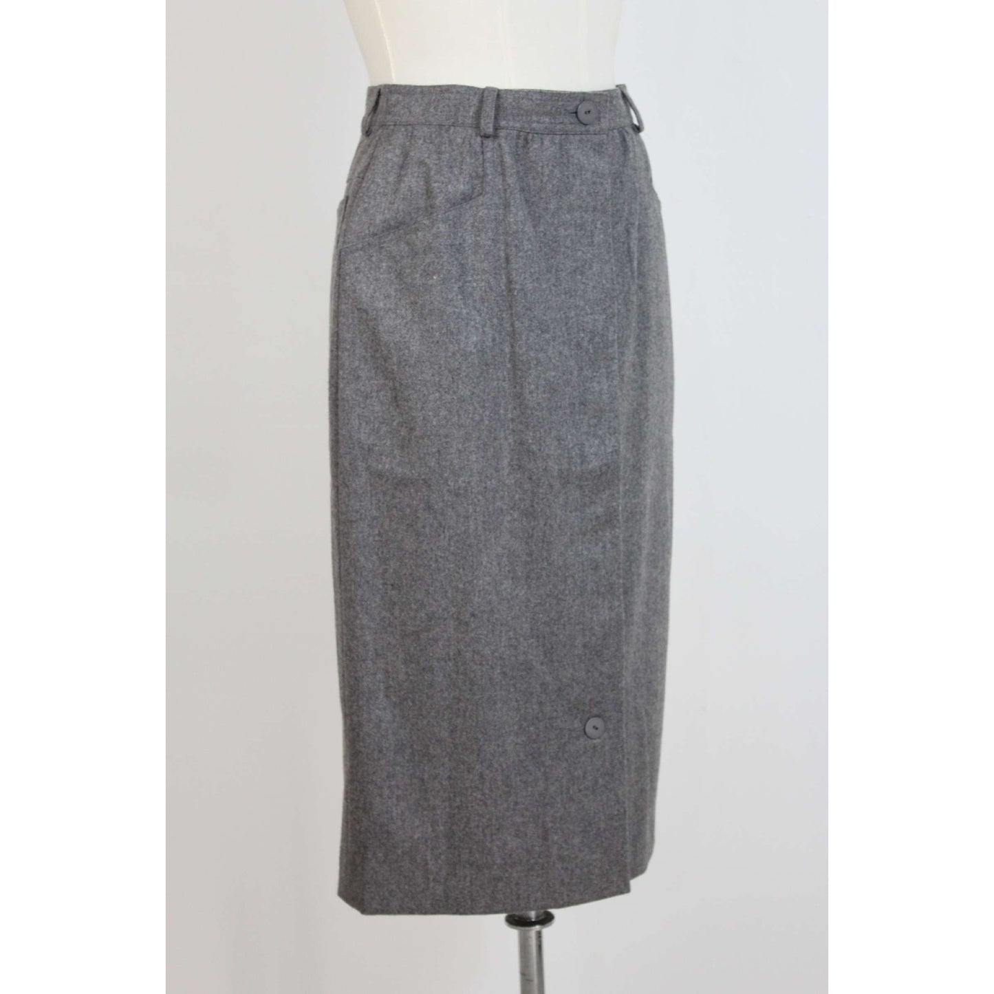 Escada Wool Gray Vintage Skirt