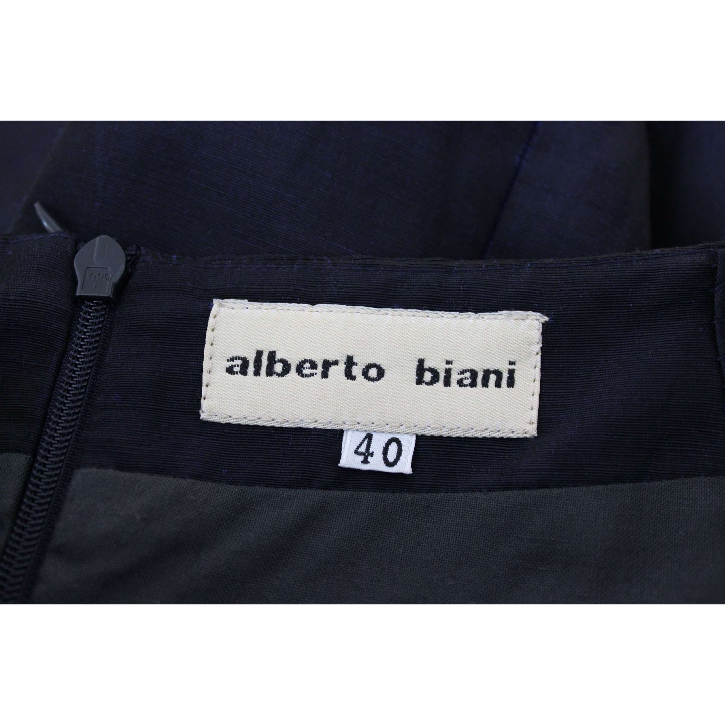 Alberto Biani Blue Vintage Linen Party Dress