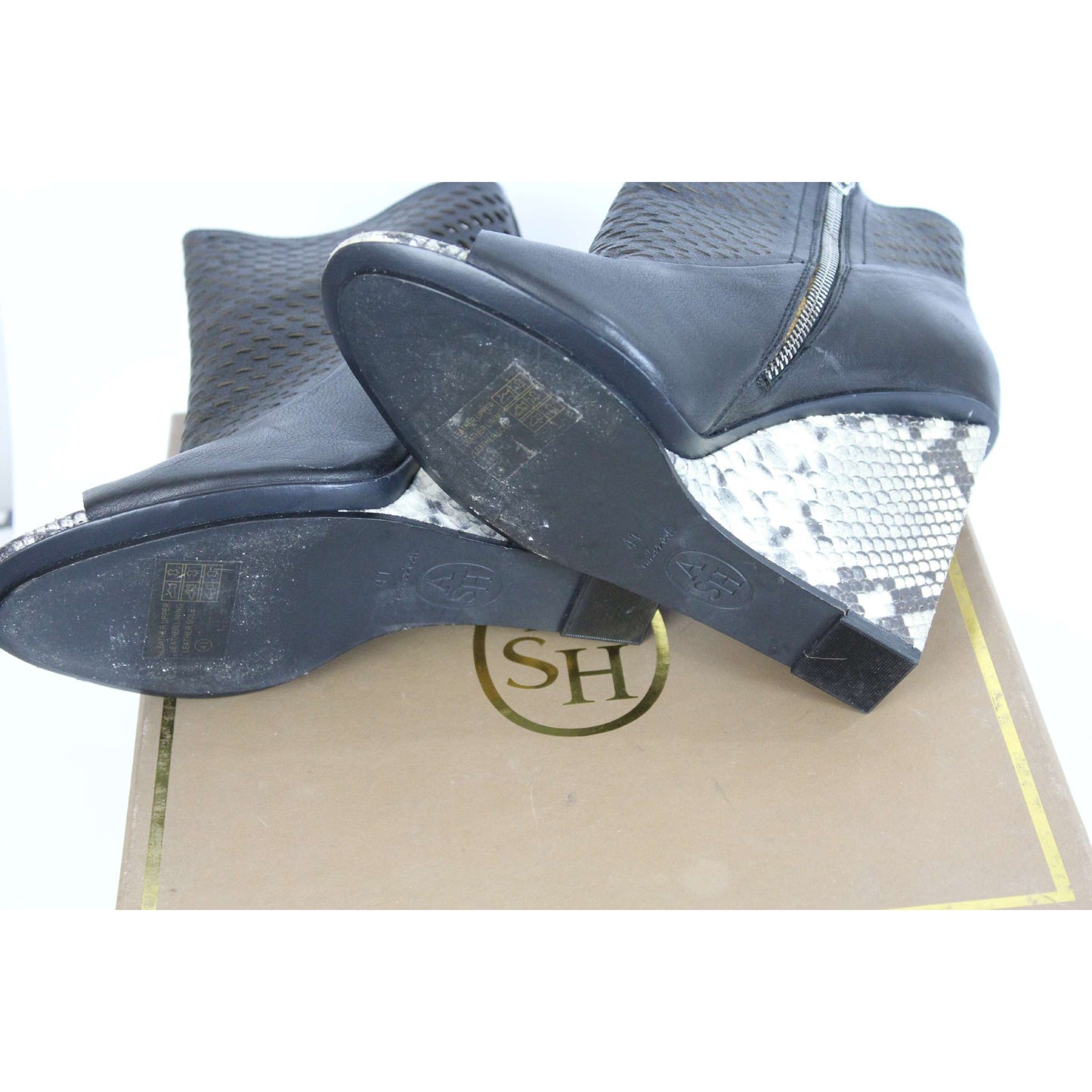 Ash Black Vintage Slave Leather Shoes