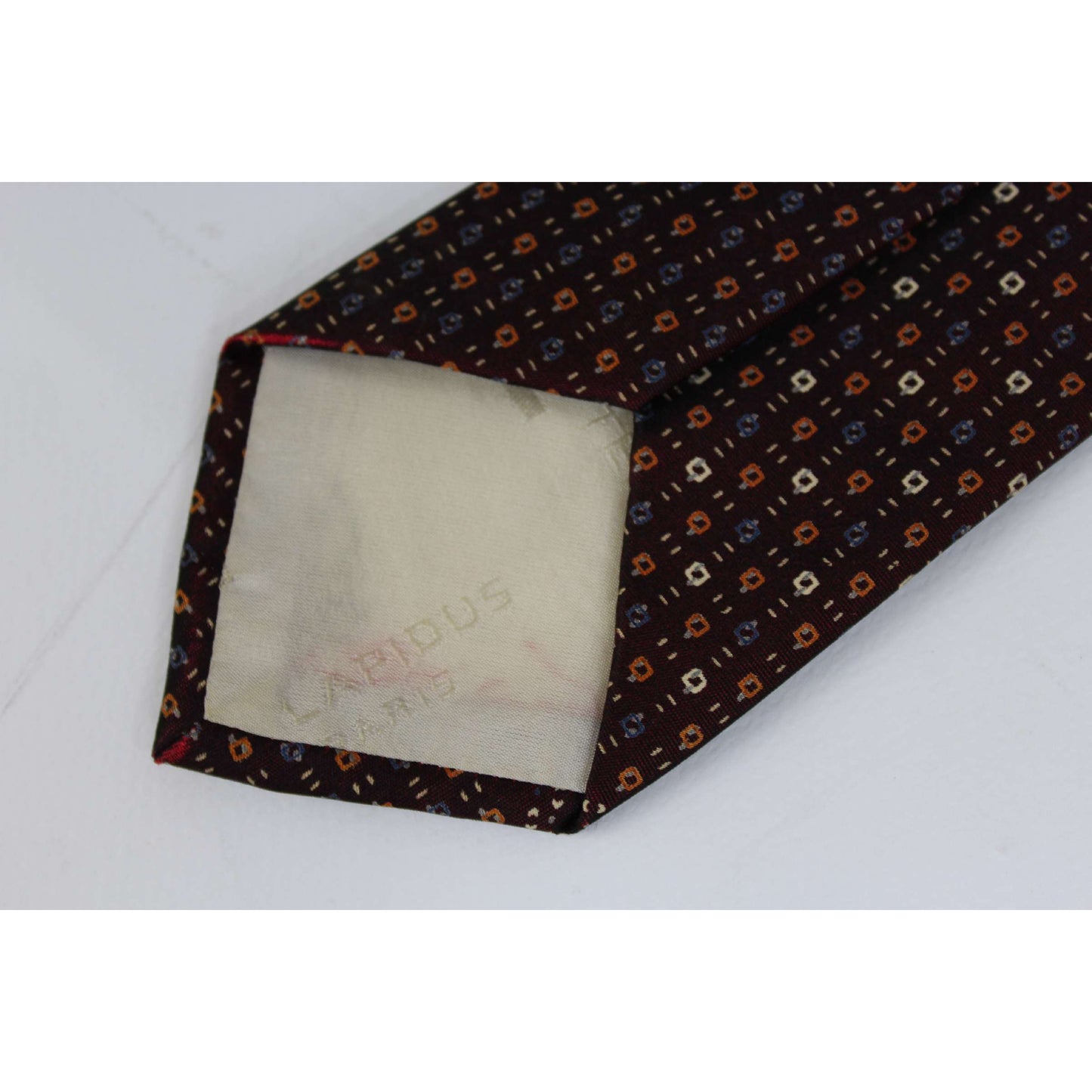Ted Lapidus Silk Vintage Burgundy Monogram Tie