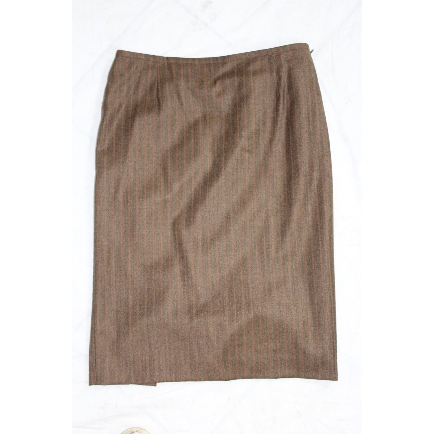 Gianfranco Ferre Vintage Brown Wool Pinstripe Skirt