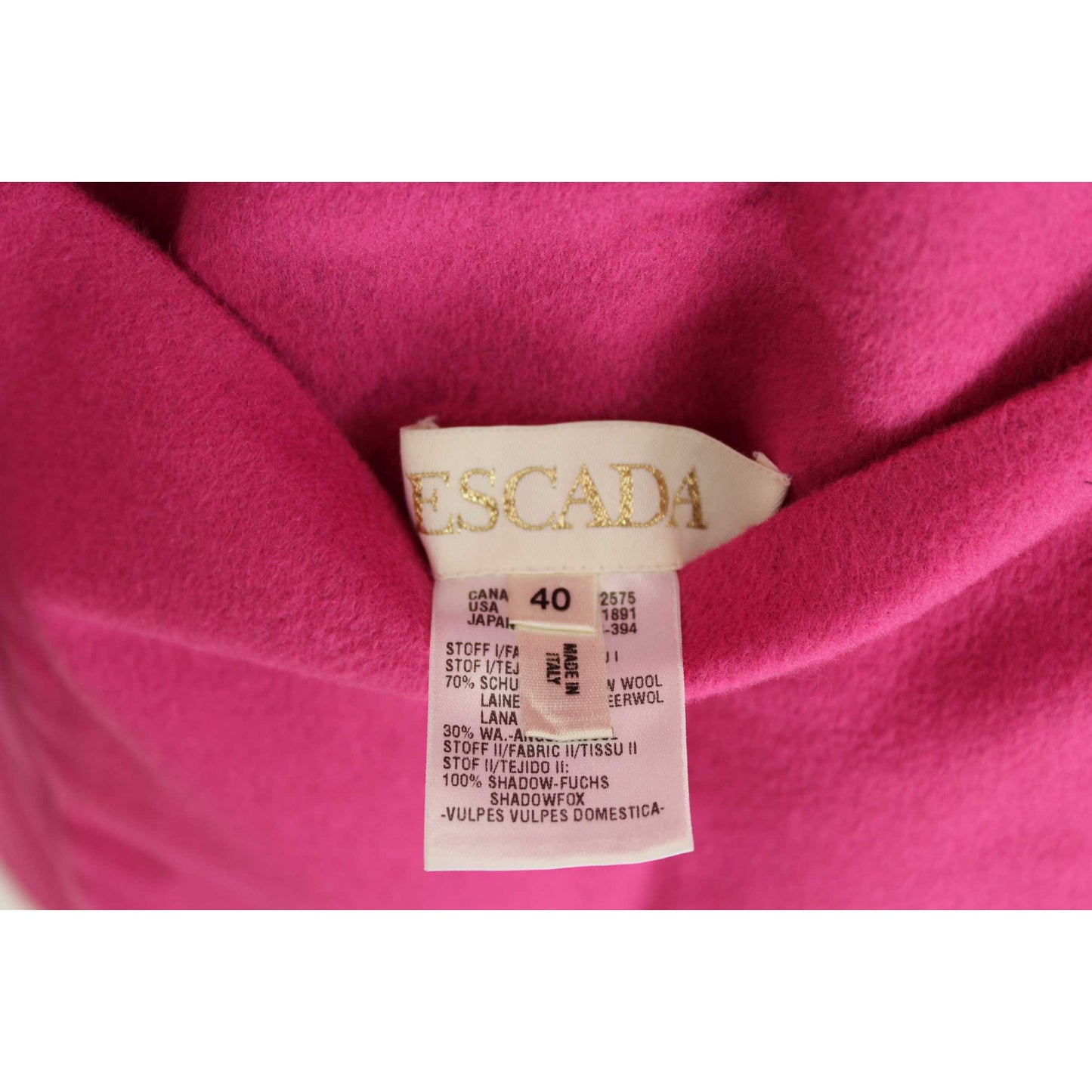 Escada Pink Black Vintage Fux For Coat